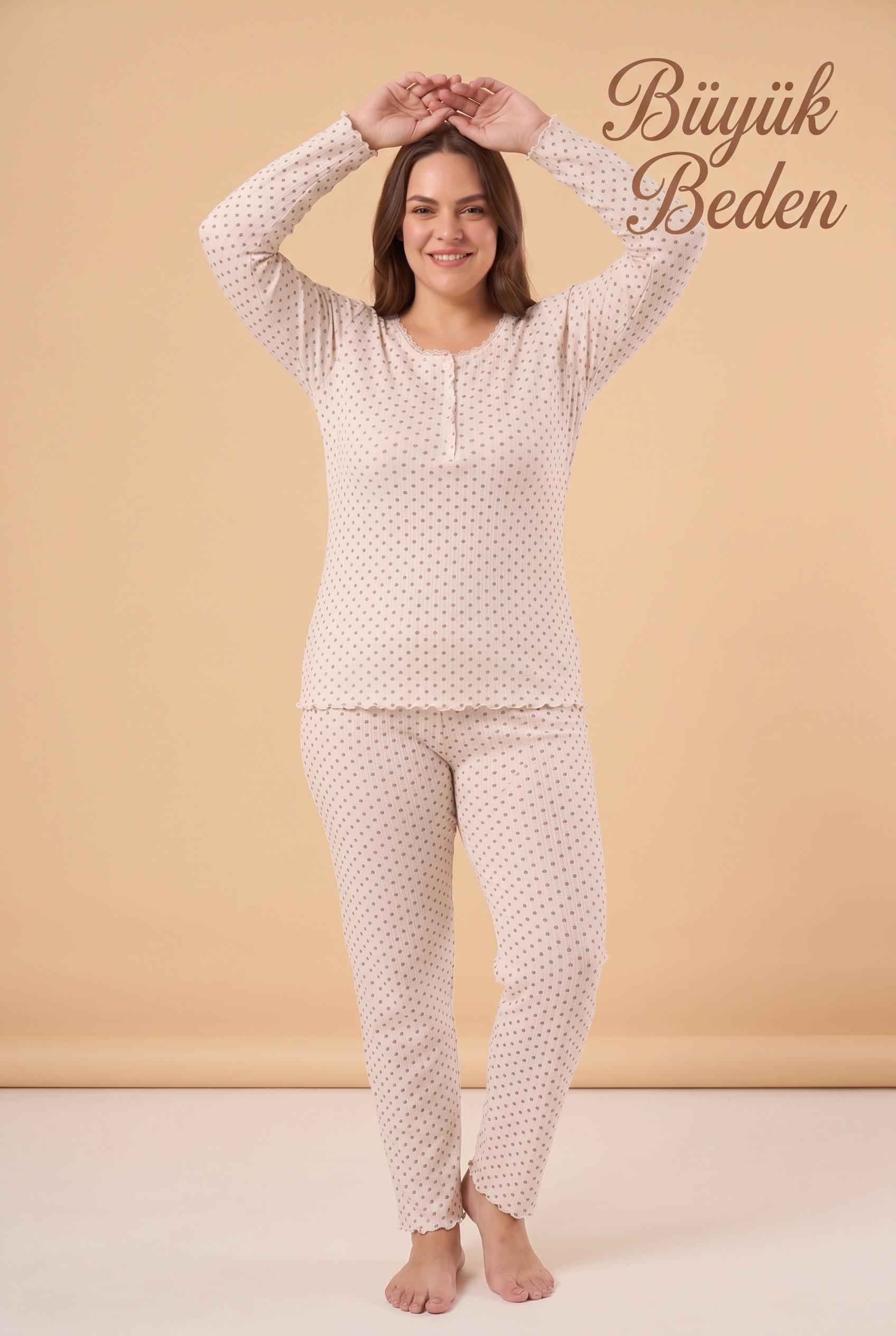 333463Kadın Uzun Kol Raporlu İnterlok Büyük Beden Beyaz Pijama Takımı C9T4N28Büyük BedencotonhauseKadın Uzun Kol Raporlu İnterlok Büyük Beden Beyaz Pijama Takımı C9T4N28