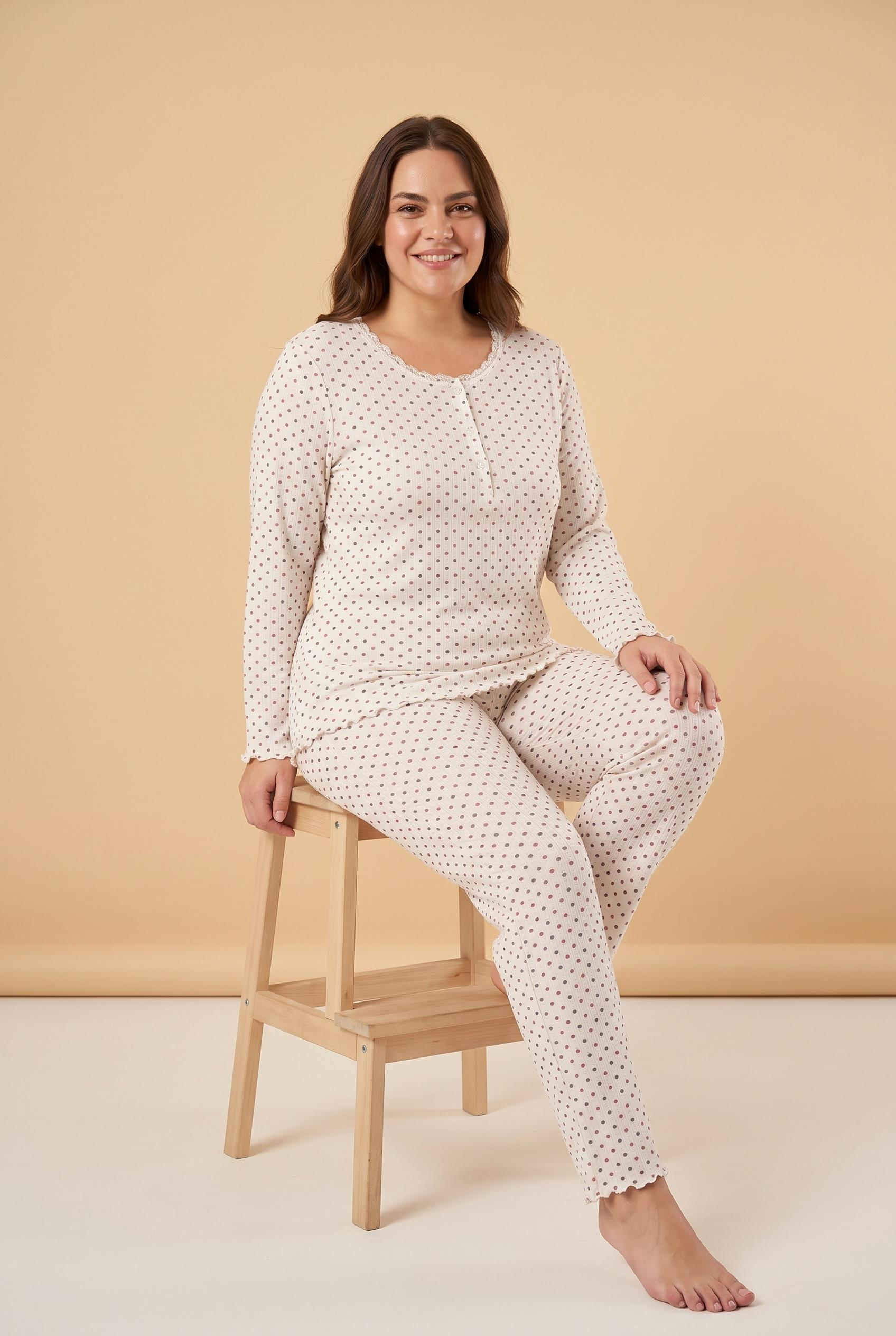 333463Kadın Uzun Kol Raporlu İnterlok Büyük Beden Beyaz Pijama Takımı C9T4N28Büyük BedencotonhauseKadın Uzun Kol Raporlu İnterlok Büyük Beden Beyaz Pijama Takımı C9T4N28
