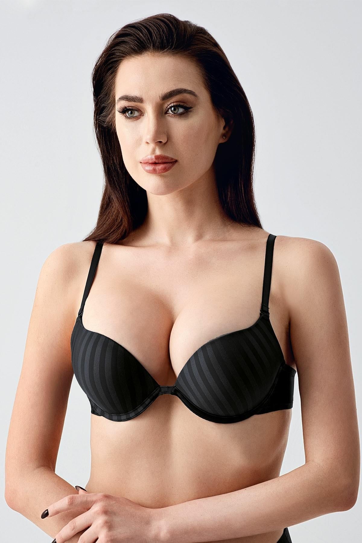 329935Kadın Push-Up Çift Dolgulu Siyah Sütyen – Şekillendirici Model C6T3N0733Destekli / Push upcotonhauseKadın Push-Up Çift Dolgulu Siyah Sütyen – Şekillendirici Model C6T3N0733