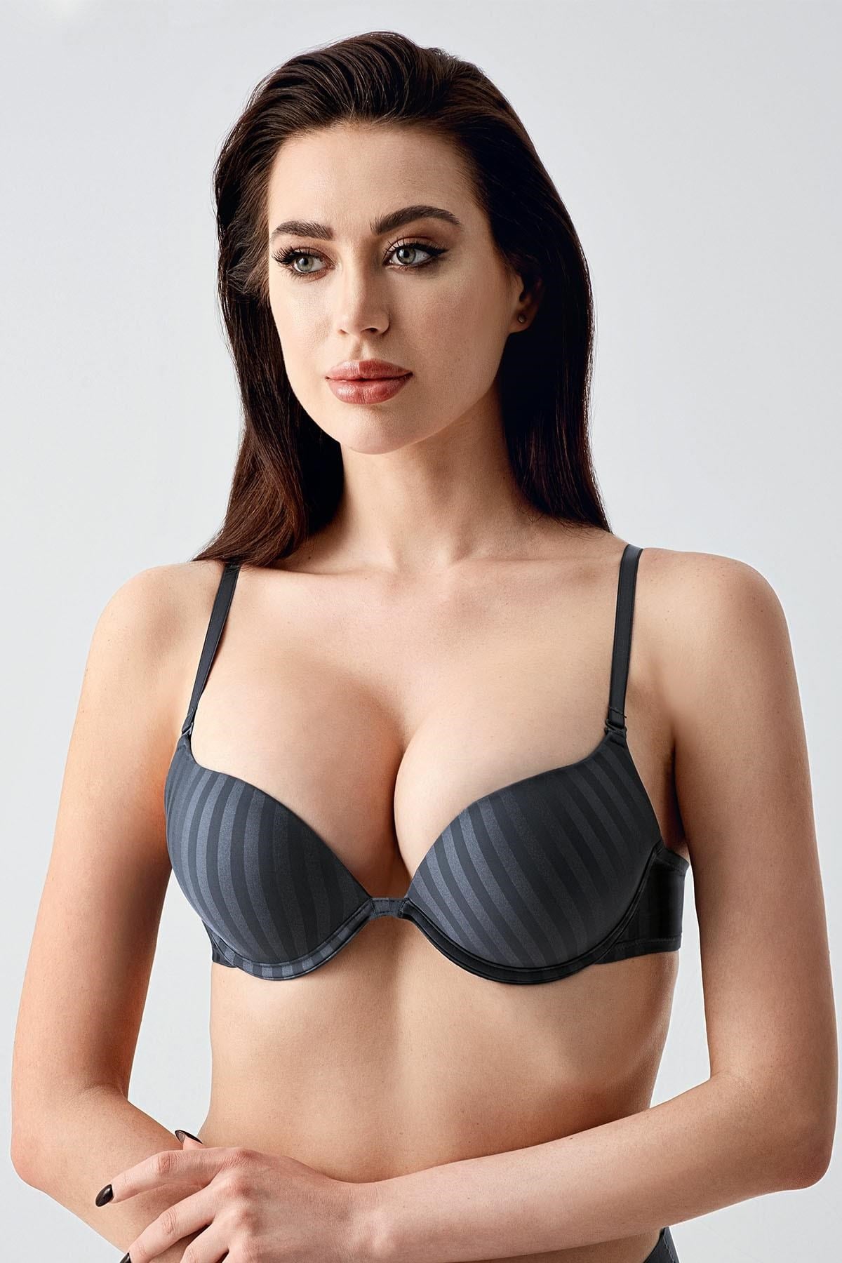 329932Kadın Push-Up Çift Dolgulu Antrasit Sütyen – Şekillendirici Model C6T3N0733Destekli / Push upcotonhauseKadın Push-Up Çift Dolgulu Antrasit Sütyen – Şekillendirici Model C6T3N0733