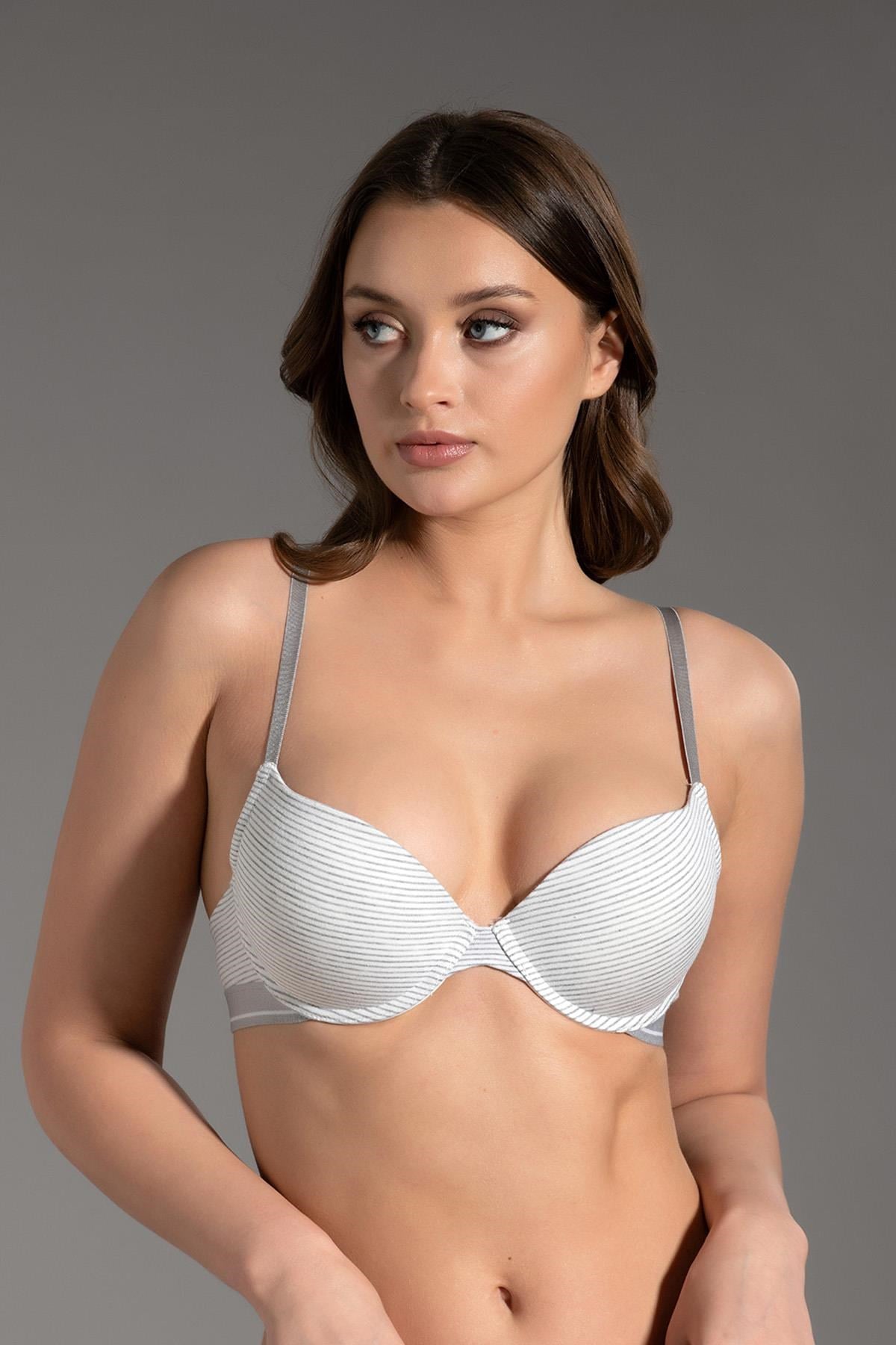 330026Kadın Push-Up Gri Sütyen - Şık Tasarım C6T1N1533SütyencotonhauseKadın Push-Up Gri Sütyen - Şık Tasarım C6T1N1533
