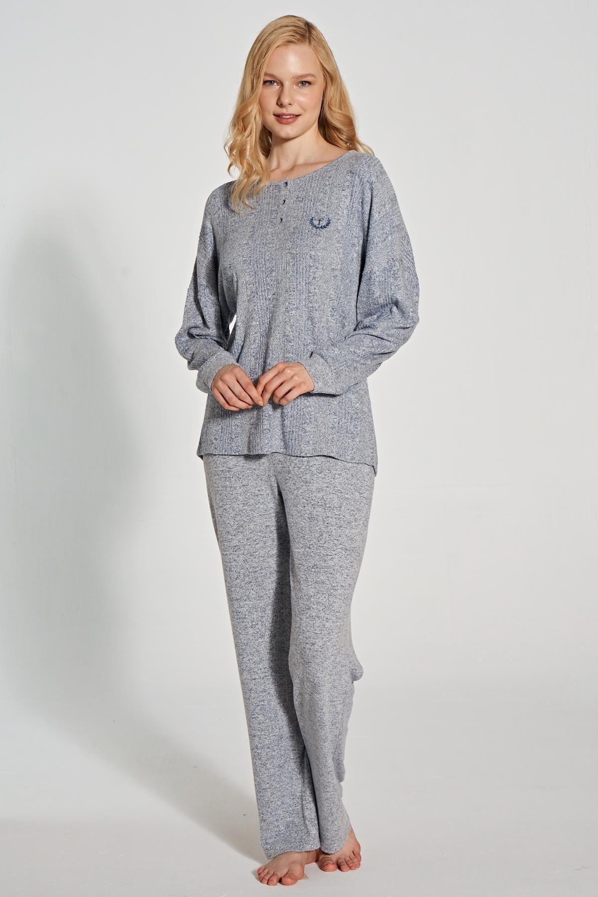 325147Kadın Uzun Kol Triko Mavi Pijama Takım C7T0N1O5cotonhause.com.tr Online Alışveriş - Sezon İndirimlerini Keşfet Kadın Uzun Kol Triko Mavi Pijama Takım C7T0N1O5Uzun Kol PijamaFeyzaKadın Uzun Kol Triko Mavi Pijama Takım C7T0N1O5