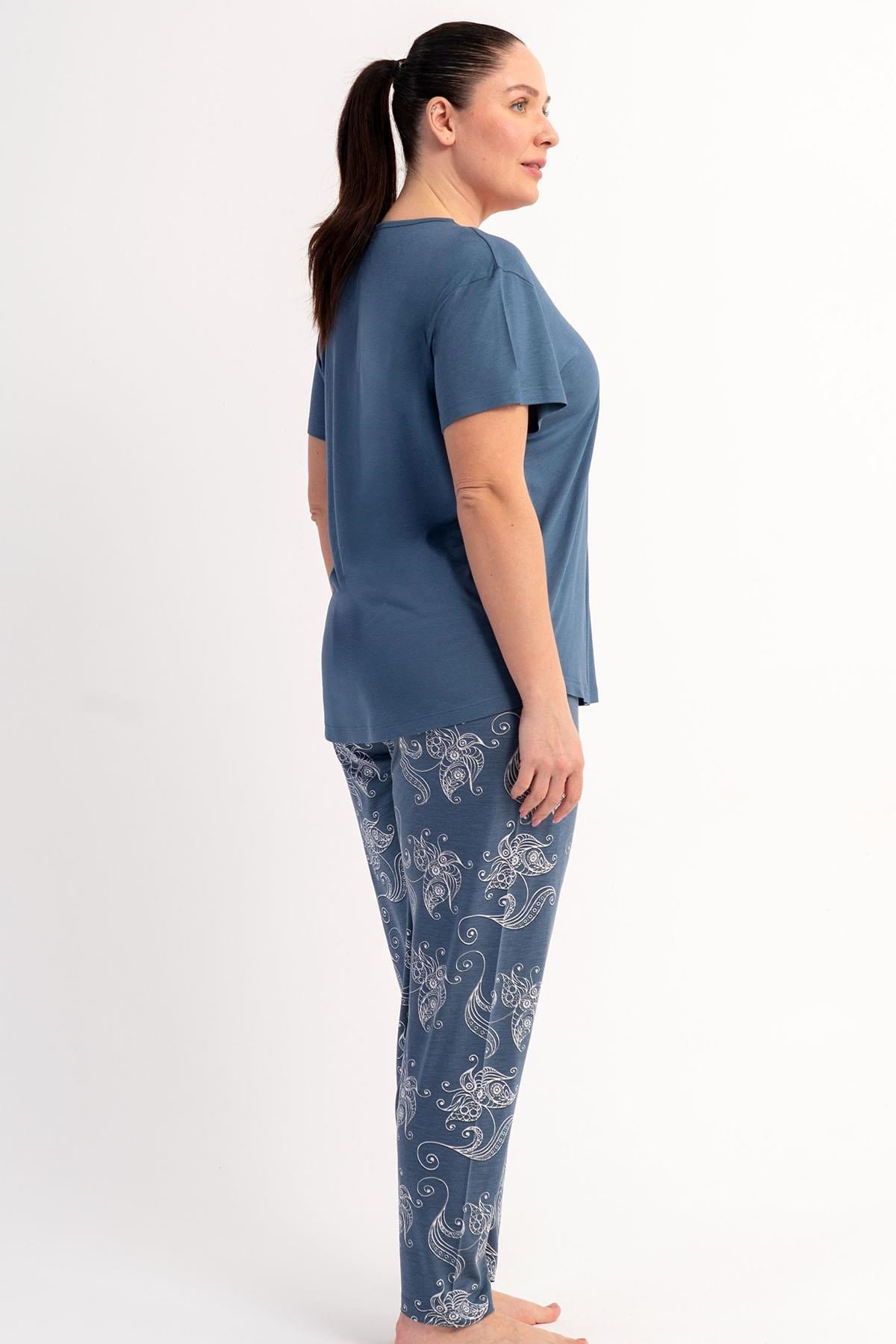 333181Kadın Büyük Beden Kısa Kol Pijama Takımı C2T5N2215Büyük BedenkezokinoKadın Büyük Beden Kısa Kol Pijama Takımı C2T5N2215