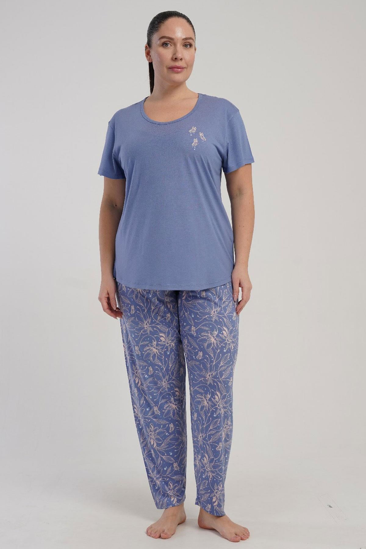 332540Kadın Büyük Beden Kısa Kollu Mor Pijama Takımı Yazlık Ev Giyimi C8T4N2215Büyük BedenkezokinoKadın Büyük Beden Kısa Kollu Mor Pijama Takımı Yazlık Ev Giyimi C8T4N2215