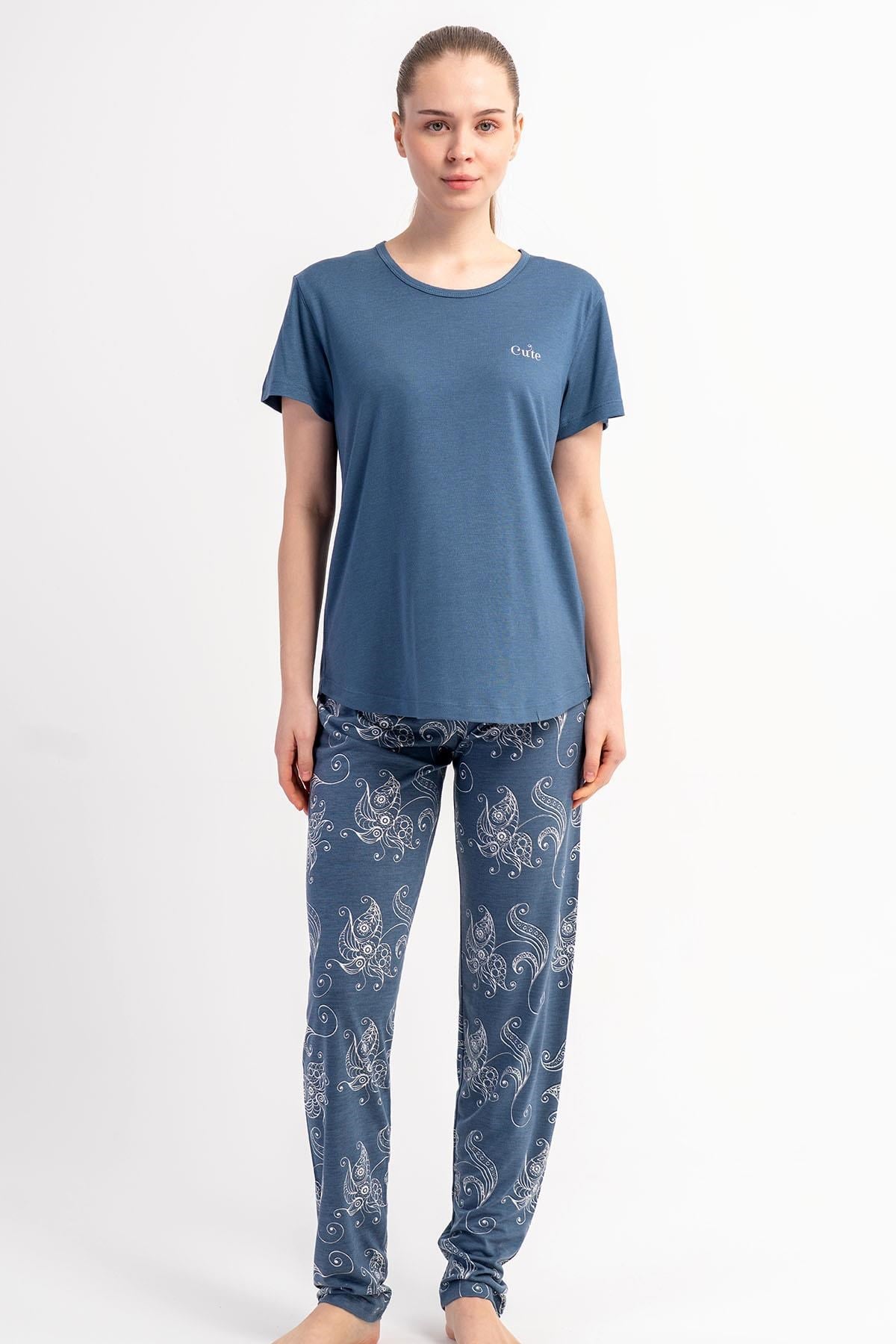332520Kadın Kısa Kollu Koyu Gri Pijama Takımı Yazlık Ev Giyimi C5T0N2215Kısa Kol / Askılı PijamakezokinoKadın Kısa Kollu Koyu Gri Pijama Takımı Yazlık Ev Giyimi C5T0N2215