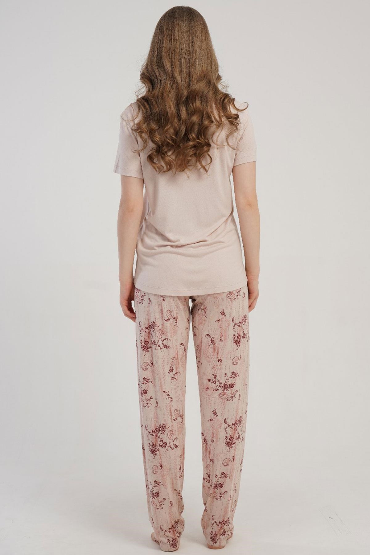332538Kadın Kısa Kollu Pembe Pijama Takımı Rahat Kesim Yazlık Ev Giyimi C5T4N2215Kısa Kol / Askılı PijamakezokinoKadın Kısa Kollu Pembe Pijama Takımı Rahat Kesim Yazlık Ev Giyimi C5T4N2215
