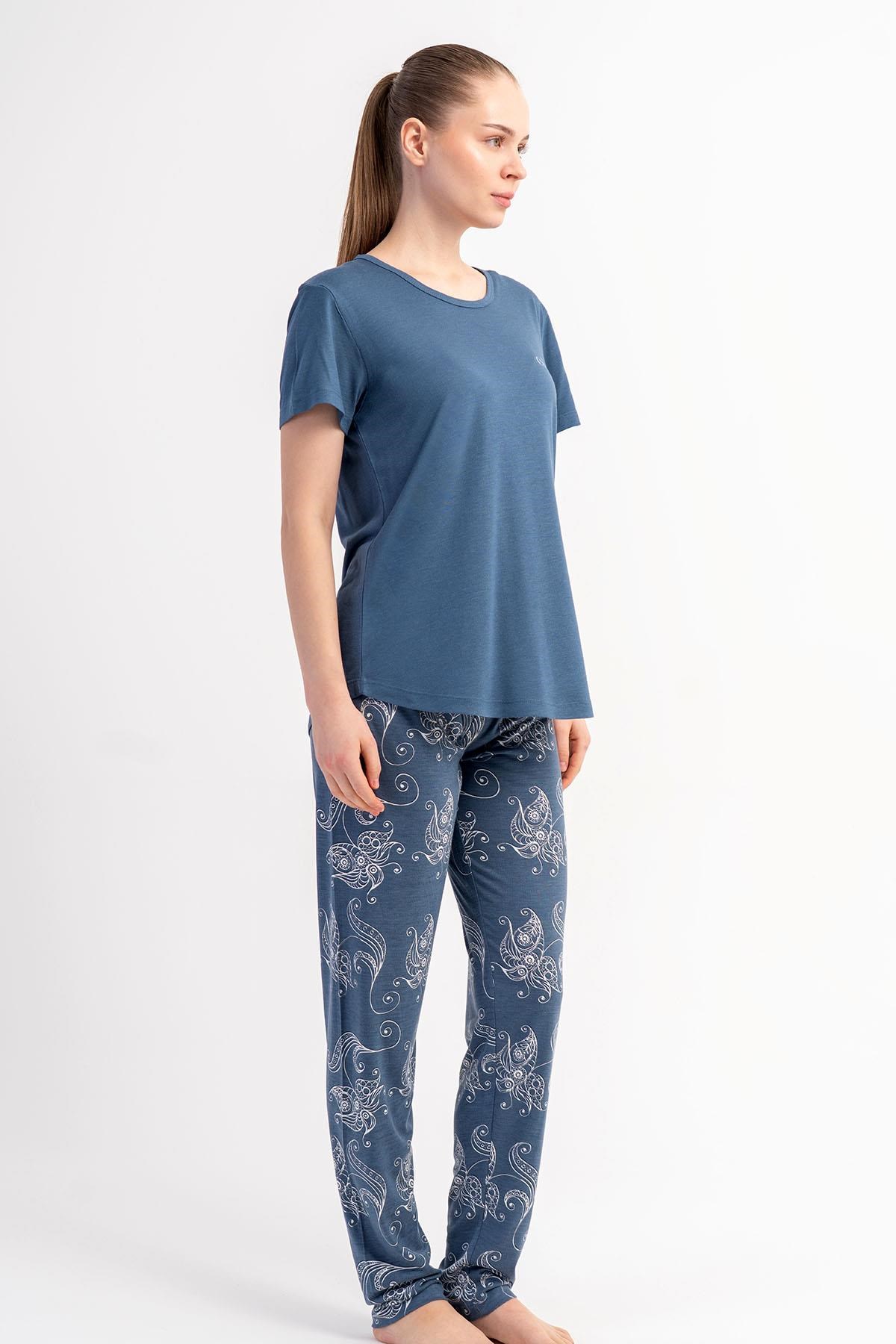 332520Kadın Kısa Kollu Koyu Gri Pijama Takımı Yazlık Ev Giyimi C5T0N2215Kısa Kol / Askılı PijamakezokinoKadın Kısa Kollu Koyu Gri Pijama Takımı Yazlık Ev Giyimi C5T0N2215