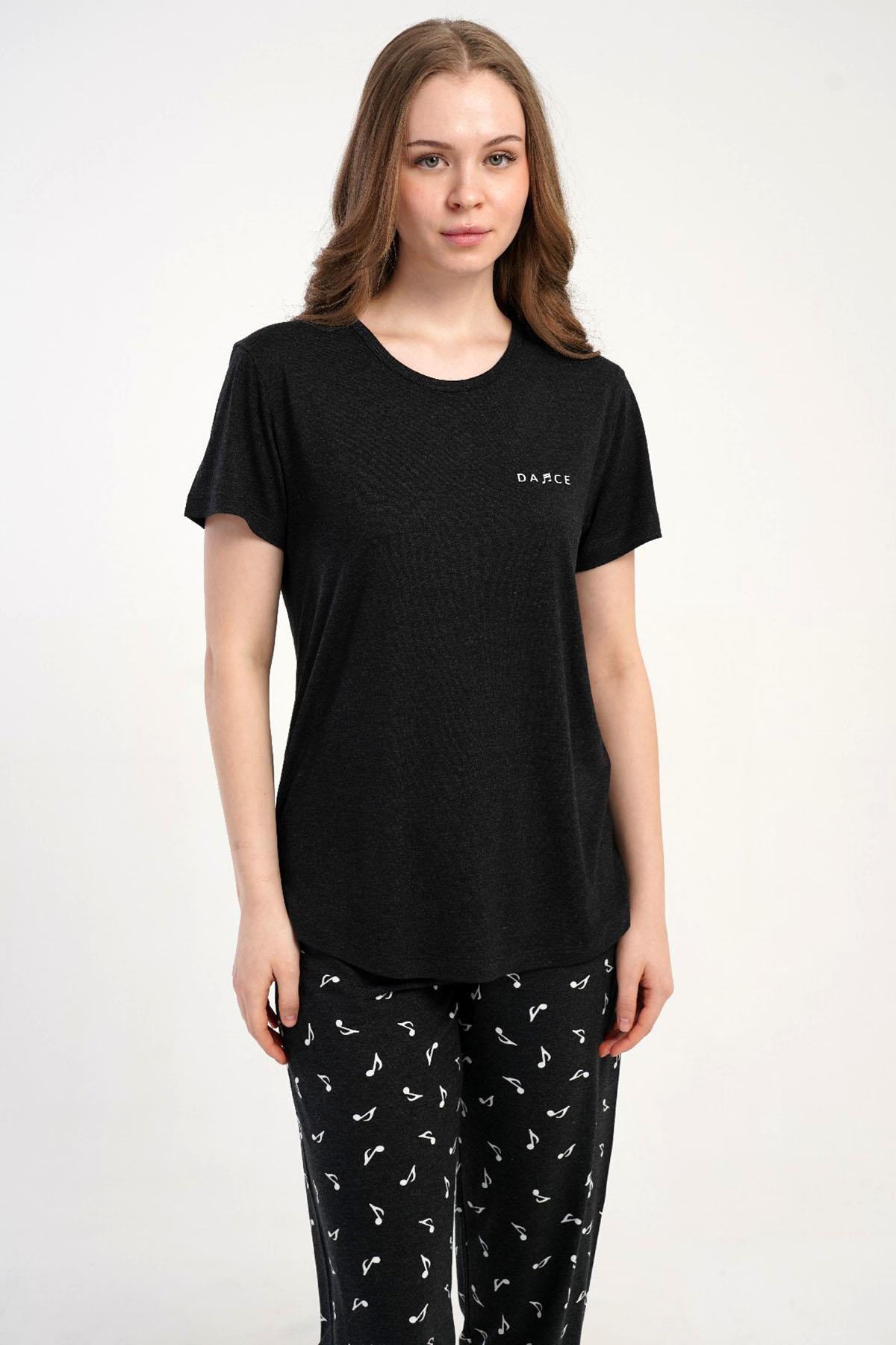 332642Kadın Kısa Kollu Siyah Pijama Takımı C8T8N2215Kısa Kol / Askılı PijamakezokinoKadın Kısa Kollu Siyah Pijama Takımı C8T8N2215