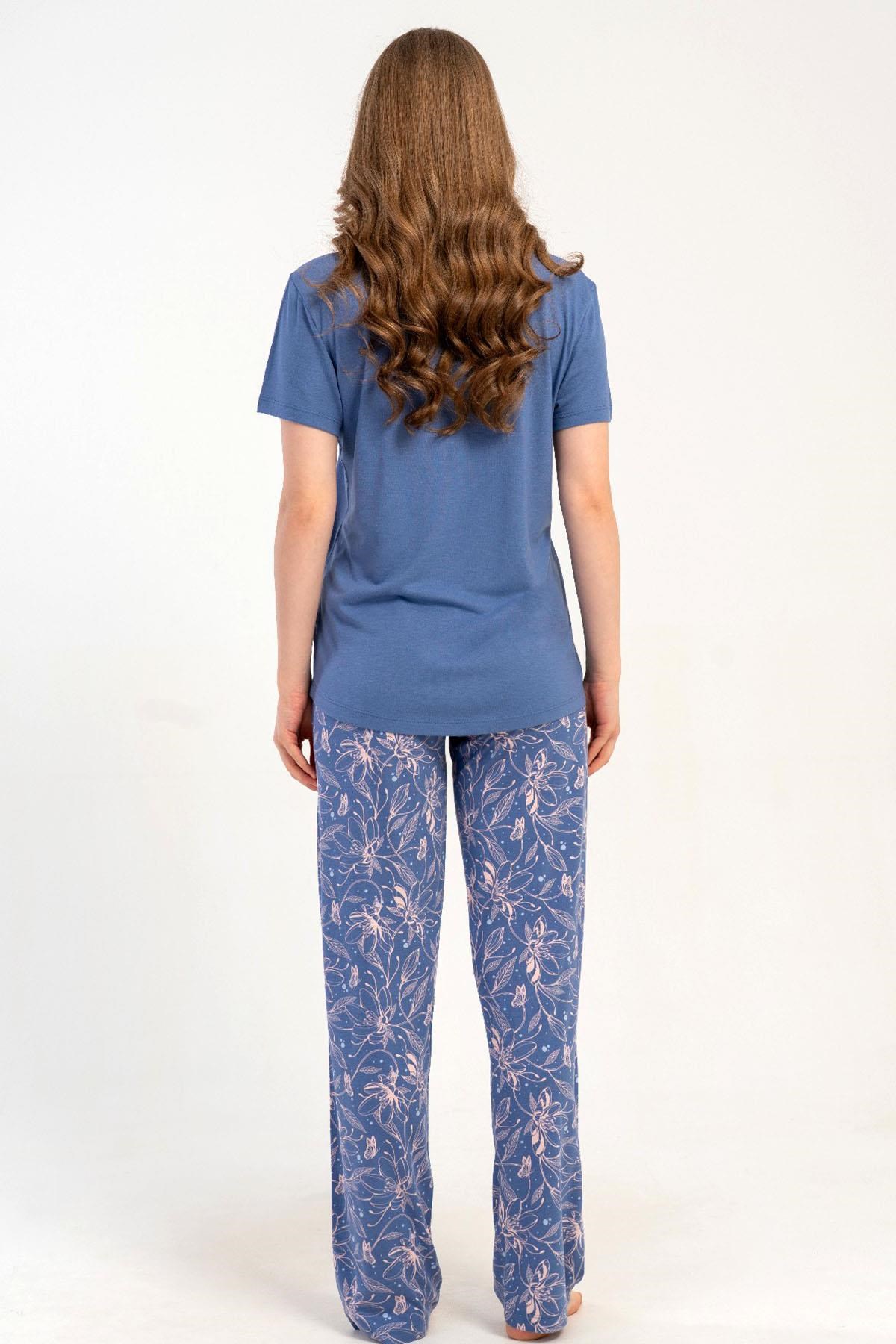 332511Kadın Kısa Kol Yarım Düğmeli Pijama Takımı Mor Yazlık Rahat Ev Giyim Takımı C4T7N1215Kısa Kol / Askılı PijamakezokinoKadın Kısa Kol Yarım Düğmeli Pijama Takımı Mor Yazlık Rahat Ev Giyim Takımı C4T7N1215