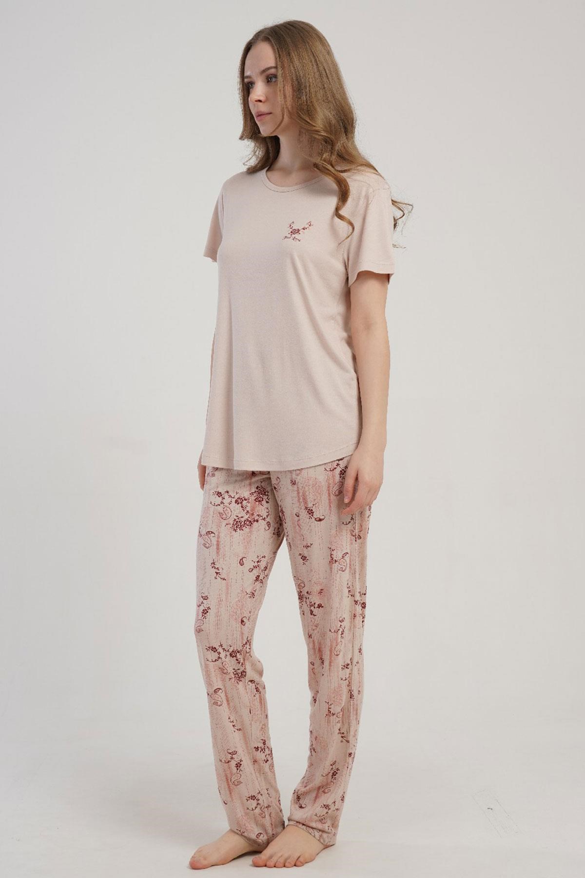 332538Kadın Kısa Kollu Pembe Pijama Takımı Rahat Kesim Yazlık Ev Giyimi C5T4N2215Kısa Kol / Askılı PijamakezokinoKadın Kısa Kollu Pembe Pijama Takımı Rahat Kesim Yazlık Ev Giyimi C5T4N2215
