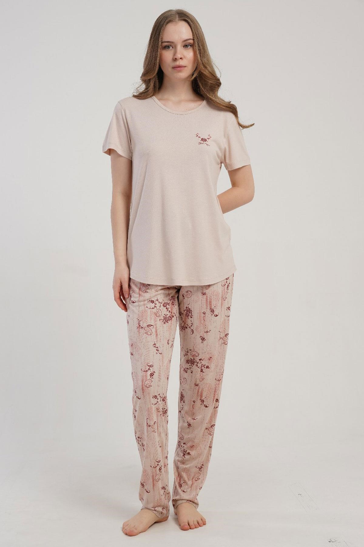 332538Kadın Kısa Kollu Pembe Pijama Takımı Rahat Kesim Yazlık Ev Giyimi C5T4N2215Kısa Kol / Askılı PijamakezokinoKadın Kısa Kollu Pembe Pijama Takımı Rahat Kesim Yazlık Ev Giyimi C5T4N2215