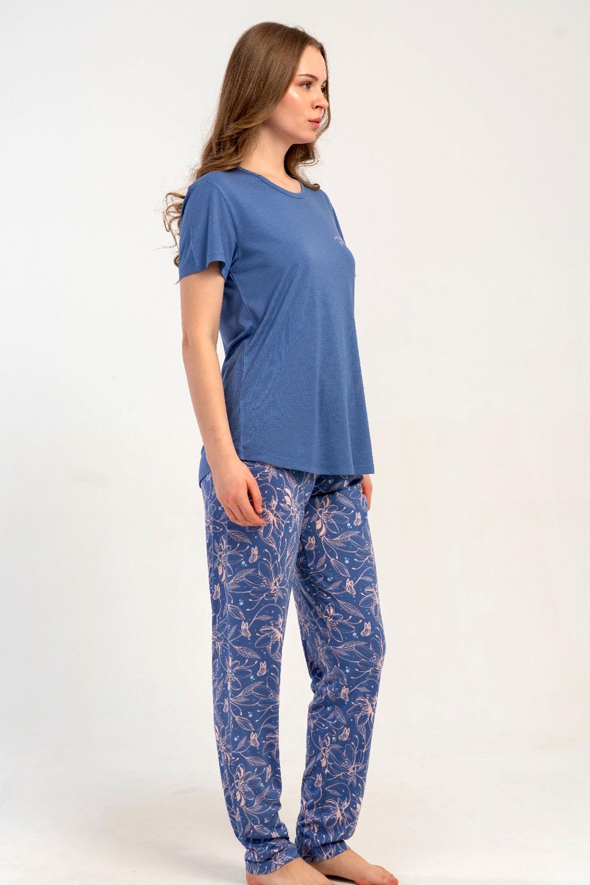 332510Kadın Kısa Kol Pijama Takımı Mor Yazlık Rahat Kesim Ev Giyim Takımı C3T7N1215Kısa Kol / Askılı PijamakezokinoKadın Kısa Kol Pijama Takımı Mor Yazlık Rahat Kesim Ev Giyim Takımı C3T7N1215