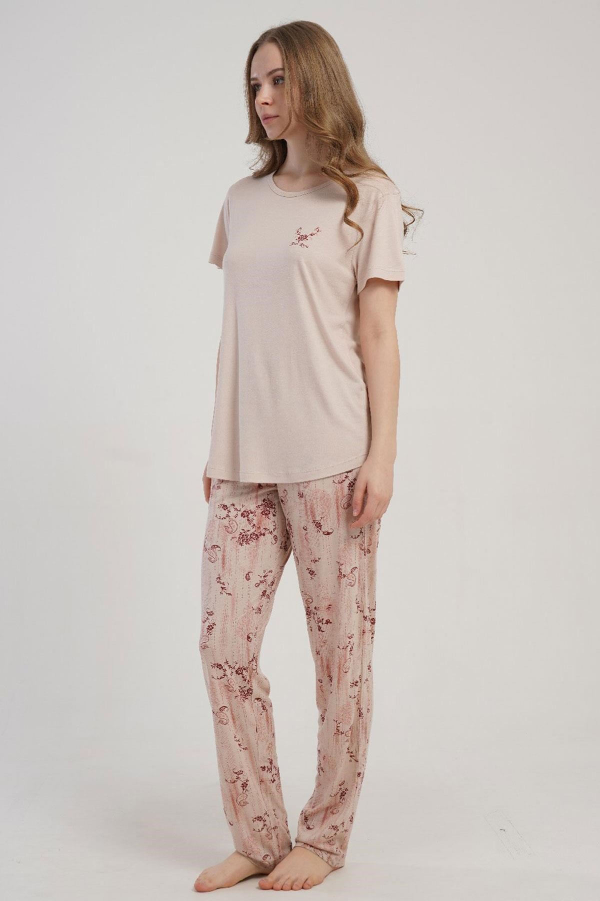 332538Kadın Kısa Kollu Pembe Pijama Takımı Rahat Kesim Yazlık Ev Giyimi C5T4N2215Kısa Kol / Askılı PijamakezokinoKadın Kısa Kollu Pembe Pijama Takımı Rahat Kesim Yazlık Ev Giyimi C5T4N2215