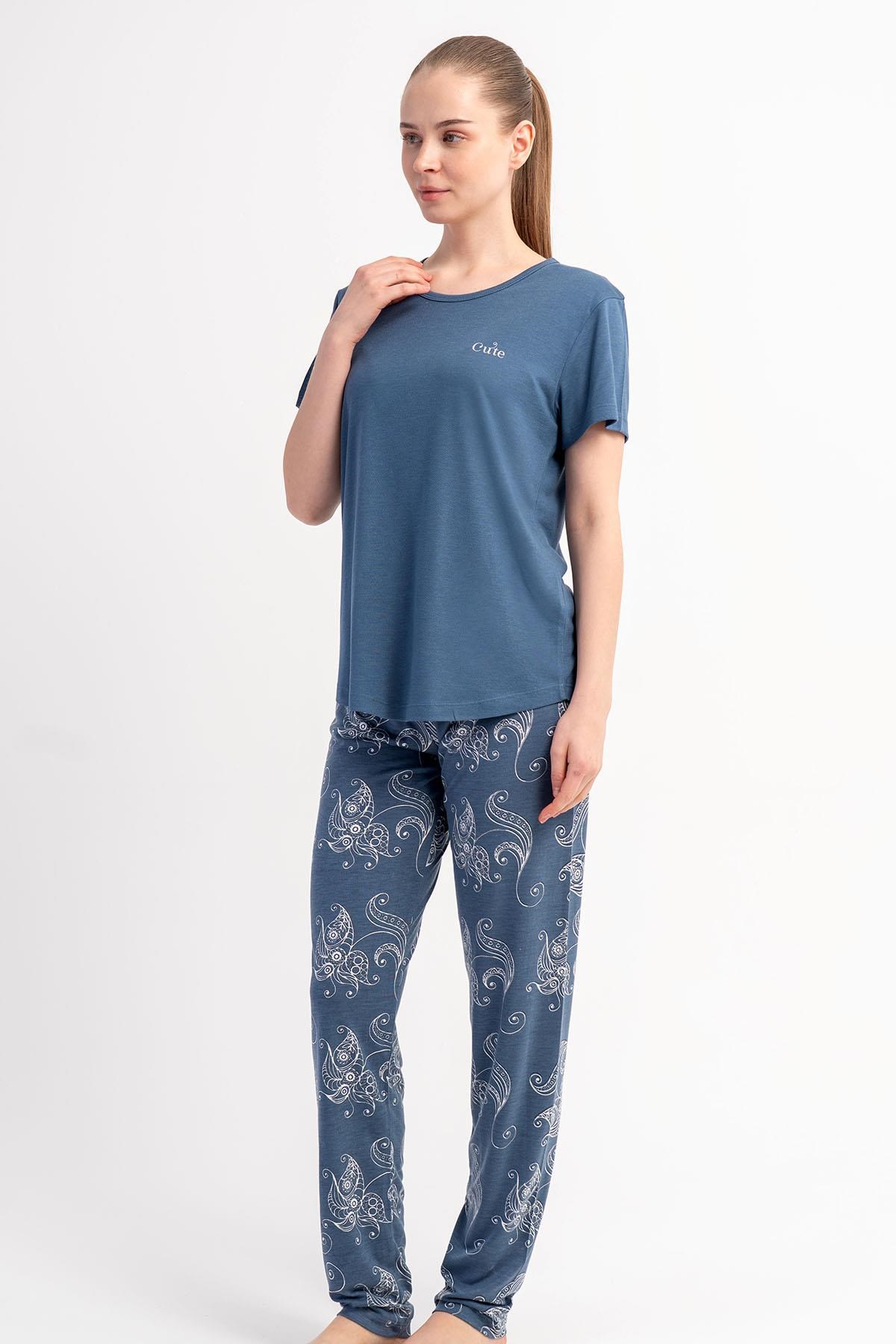 332520Kadın Kısa Kollu Koyu Gri Pijama Takımı Yazlık Ev Giyimi C5T0N2215Kısa Kol / Askılı PijamakezokinoKadın Kısa Kollu Koyu Gri Pijama Takımı Yazlık Ev Giyimi C5T0N2215