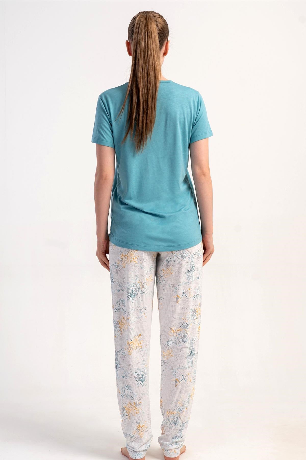 333176Kadın Kısa Kol Soft Mavi Pijama Takımı C3T3N2215Kısa Kol / Askılı PijamakezokinoKadın Kısa Kol Soft Mavi Pijama Takımı C3T3N2215