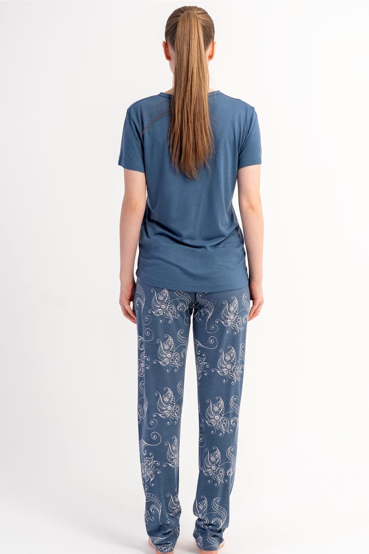 333186Kadın Kısa Kol Yarım Düğmeli Pijama Takımı C6T0N2215Kısa Kol / Askılı PijamakezokinoKadın Kısa Kol Yarım Düğmeli Pijama Takımı C6T0N2215