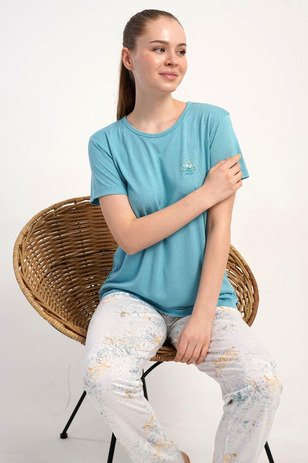 333176Kadın Kısa Kol Soft Mavi Pijama Takımı C3T3N2215Kısa Kol / Askılı PijamakezokinoKadın Kısa Kol Soft Mavi Pijama Takımı C3T3N2215