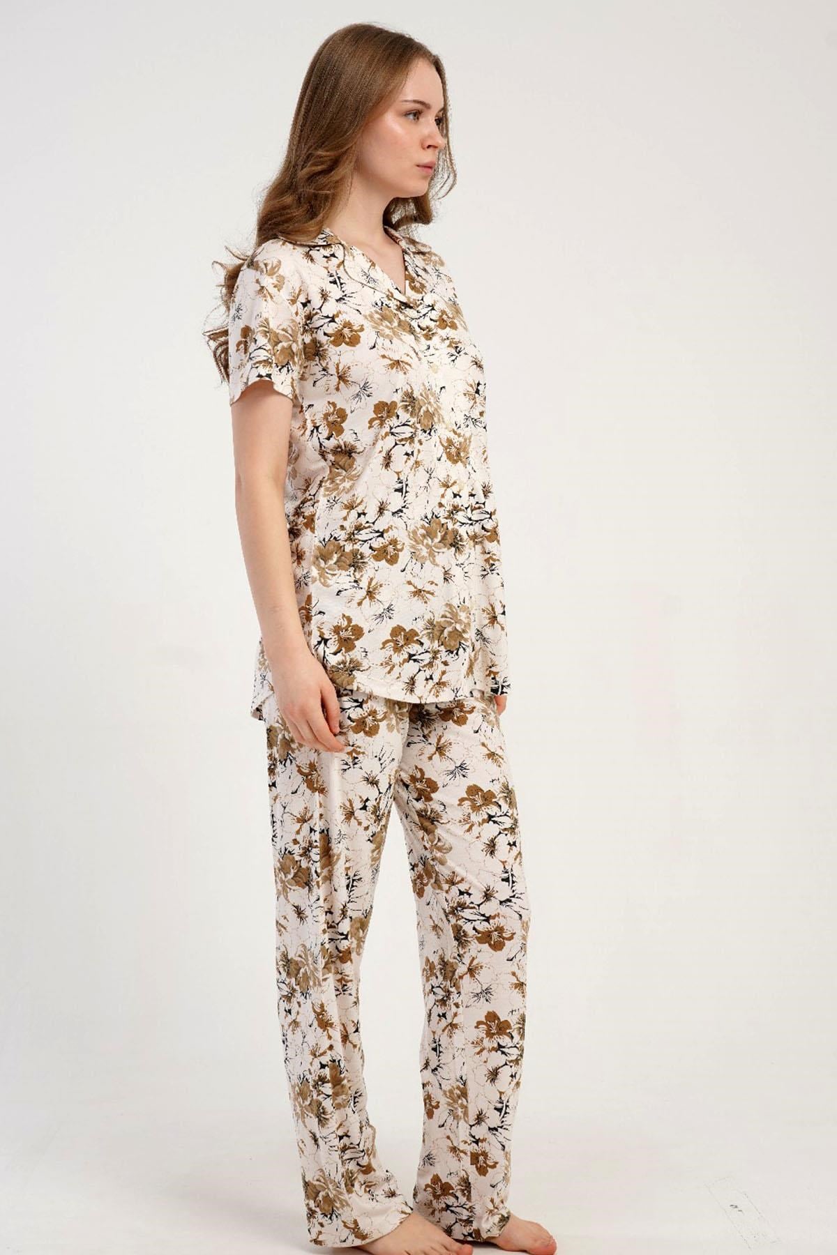 333184Kadın Önden Düğmeli Kısa Kol Sarı Pijama Takımı C8T7N2215Kısa Kol / Askılı PijamakezokinoKadın Önden Düğmeli Kısa Kol Sarı Pijama Takımı C8T7N2215