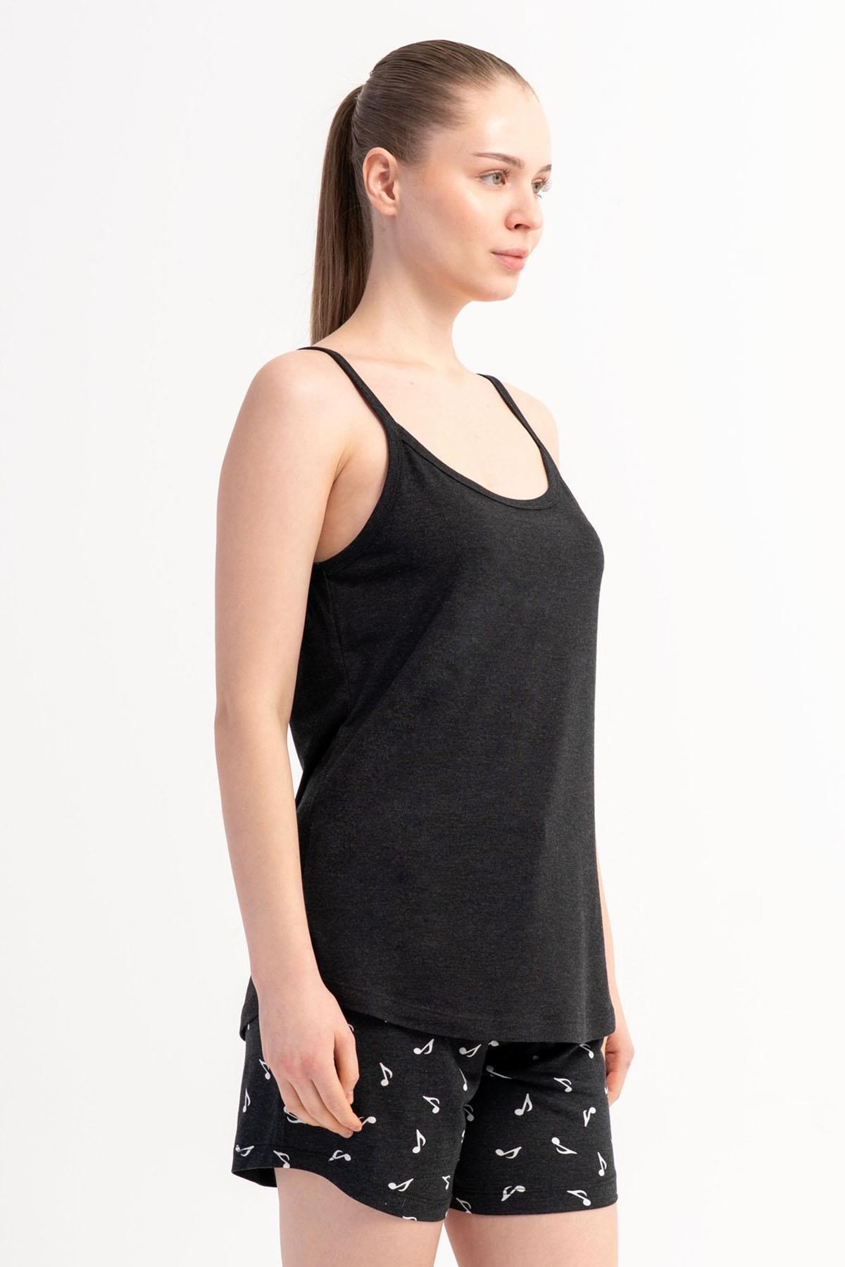 332644Kadın İnce Askılı Şortlu Siyah Pijama Takımı C0T9N2215Şortlu TakımkezokinoKadın İnce Askılı Şortlu Siyah Pijama Takımı C0T9N2215
