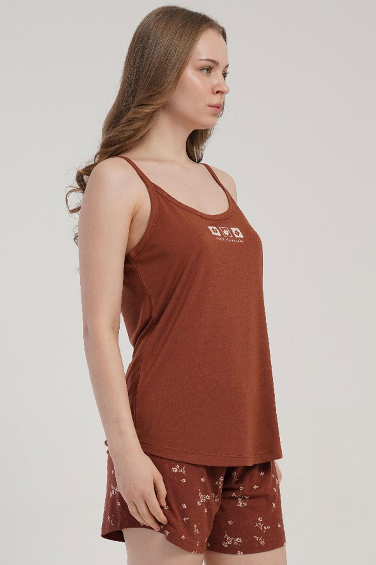332536Kadın İnce Askılı Şortlu Kiremit Pijama Takımı Rahat Kesim Yazlık Ev Giyimi C3T4N2215Şortlu TakımkezokinoKadın İnce Askılı Şortlu Kiremit Pijama Takımı Rahat Kesim Yazlık Ev Giyimi C3T4N2215