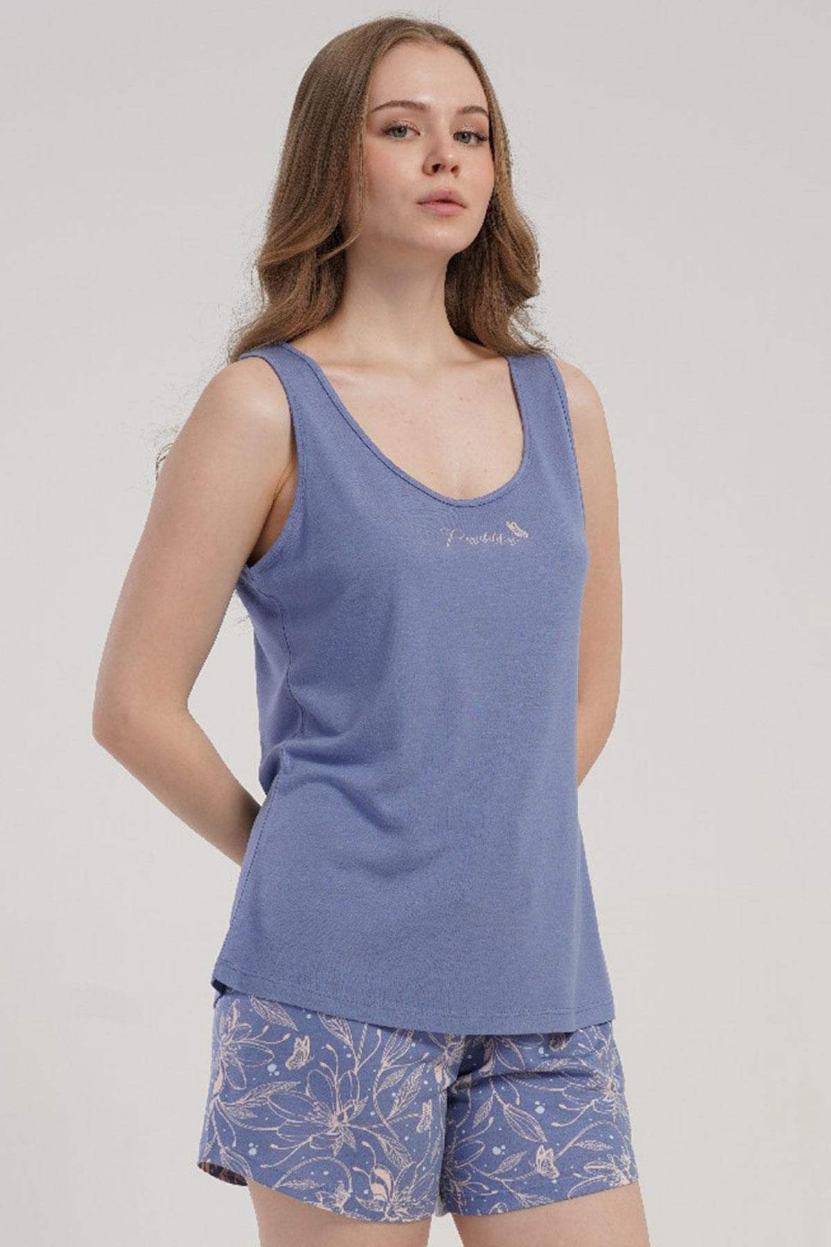 332512Kadın Kalın Askılı Şortlu Mor Pijama Takımı C5T7N1215Şortlu TakımkezokinoKadın Kalın Askılı Şortlu Mor Pijama Takımı C5T7N1215