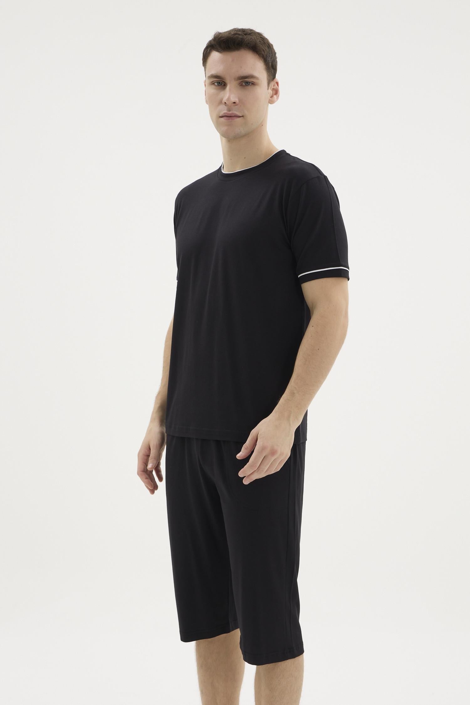 333286Erkek Kısa Kol Lacivert Kapri Pijama Takımı C1T5N262Kapri TakımKLYErkek Kısa Kol Lacivert Kapri Pijama Takımı C1T5N262