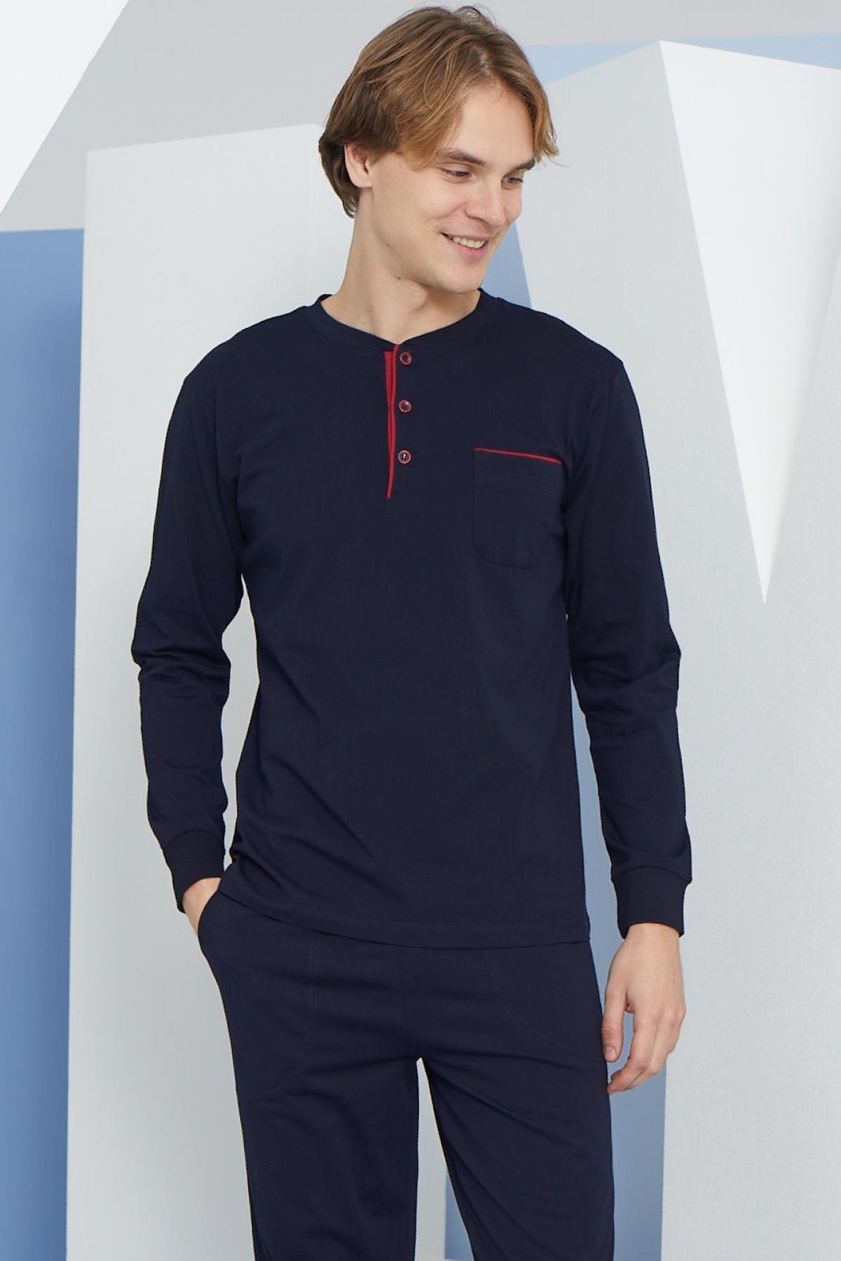 318180Erkek Uzun Kol Midi Yaka Lacivert Pijama Takımı C9T2N4O4cotonhause.com.tr Online Alışveriş - Sezon İndirimlerini KeşfetErkek Uzun Kol Midi Yaka Lacivert Pijama Takımı C9T2N4O4Pijama TakımıKLYErkek Uzun Kol Midi Yaka Lacivert Pijama Takımı C9T2N4O4