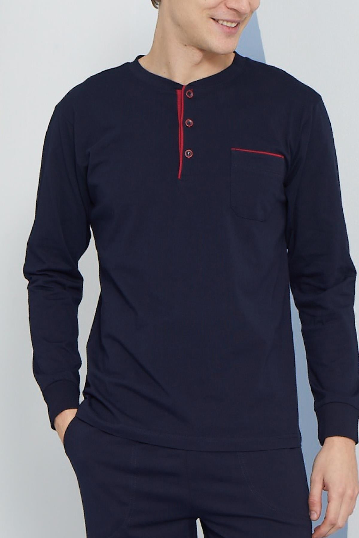 318180Erkek Uzun Kol Midi Yaka Lacivert Pijama Takımı C9T2N4O4cotonhause.com.tr Online Alışveriş - Sezon İndirimlerini KeşfetErkek Uzun Kol Midi Yaka Lacivert Pijama Takımı C9T2N4O4Pijama TakımıKLYErkek Uzun Kol Midi Yaka Lacivert Pijama Takımı C9T2N4O4