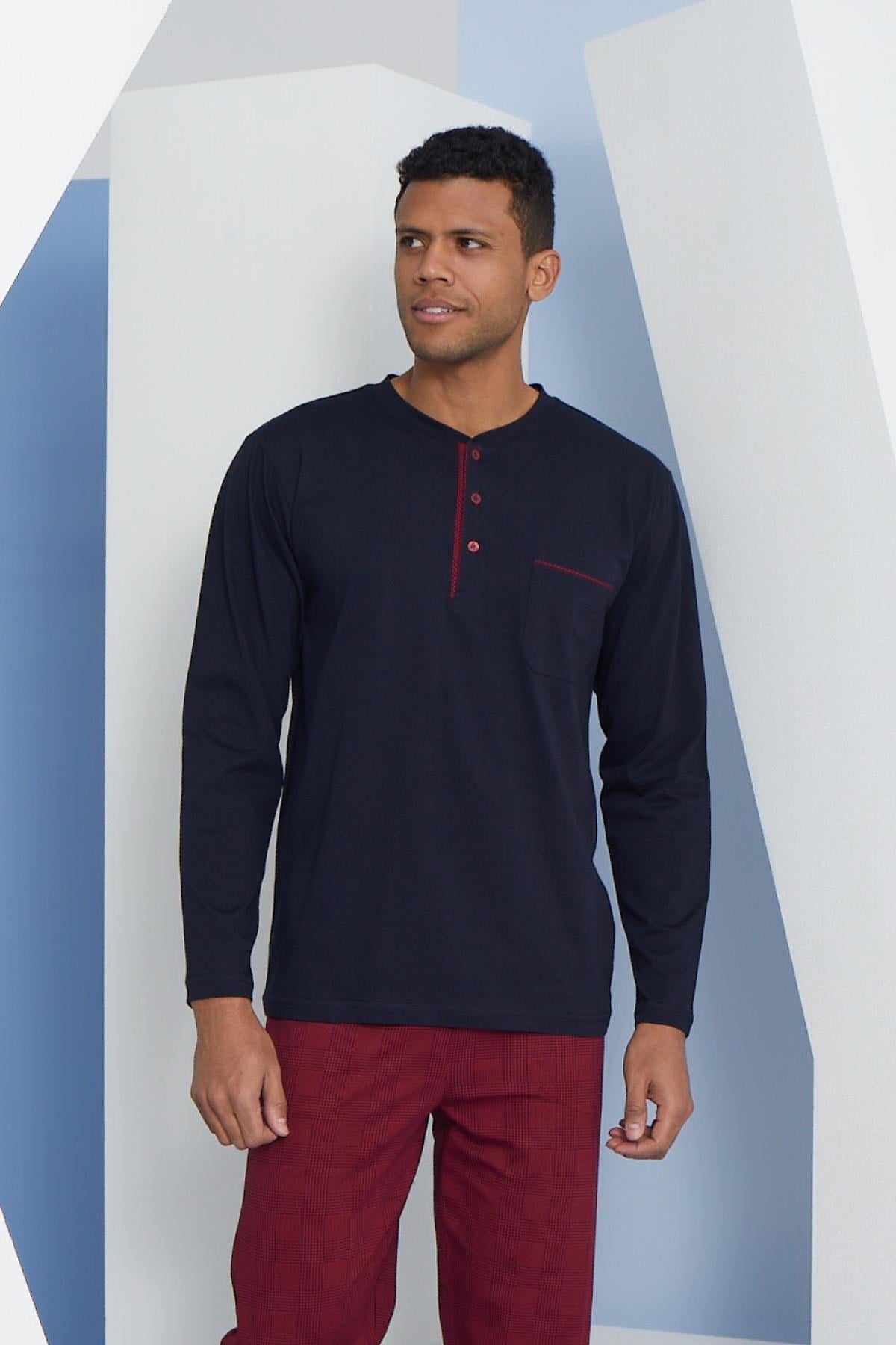 318157Erkek Uzun Kol Midi Yaka Lacivert Pijama Takımı C9T2N5O8cotonhause.com.tr Online Alışveriş - Sezon İndirimlerini KeşfetErkek Uzun Kol Midi Yaka Lacivert Pijama Takımı C9T2N5O8Pijama TakımıKLYErkek Uzun Kol Midi Yaka Lacivert Pijama Takımı C9T2N5O8