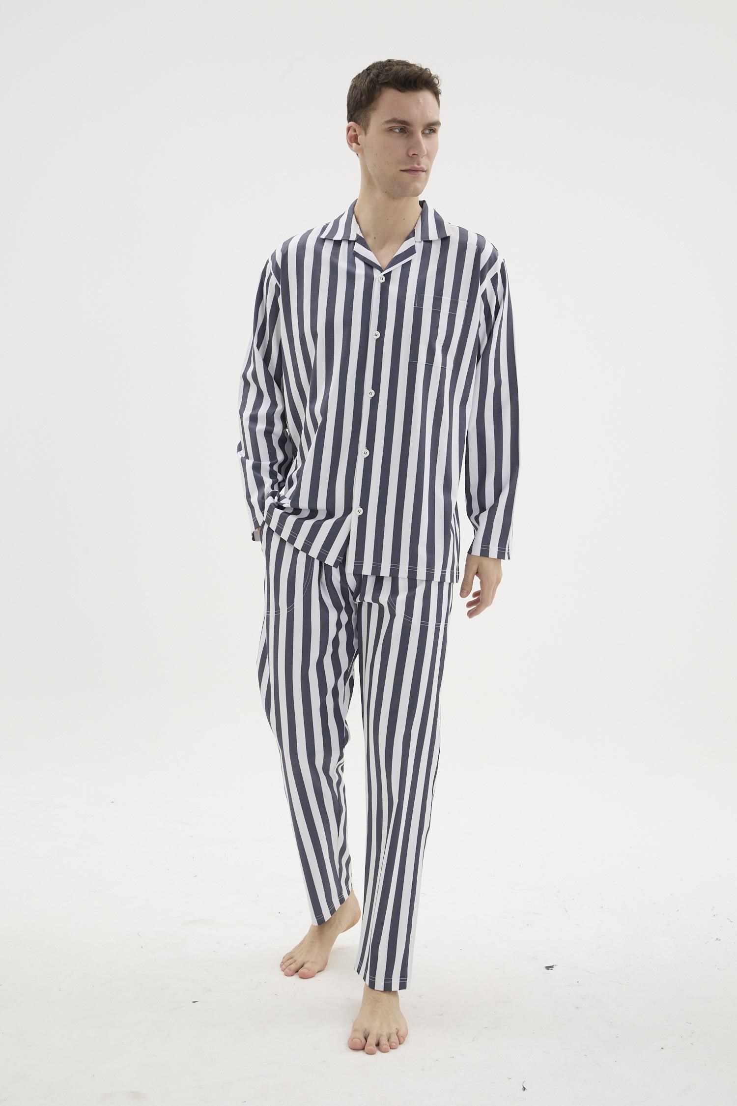 333298Erkek Mavi Önden Düğmeli Çizgili Gaffur Pijama Takımı C4T3N04Pijama TakımıKLYErkek Mavi Önden Düğmeli Çizgili Gaffur Pijama Takımı C4T3N04