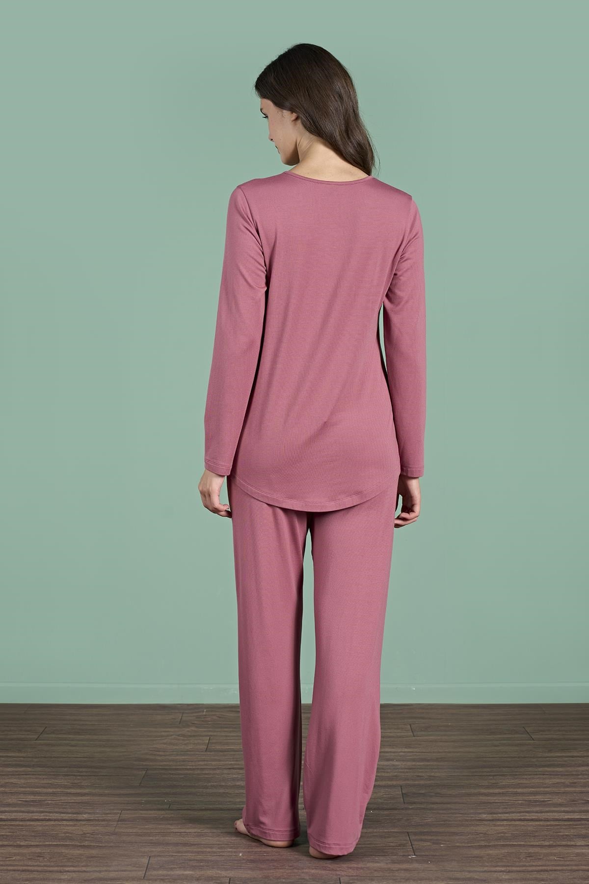 328912Kadın Gül Kurusu Renk Uzun Kollu Yarım Düğmeli Lohusa Pijama Takımı C5T4N91Pijama TakımıPijadoreKadın Gül Kurusu Renk Uzun Kollu Yarım Düğmeli Lohusa Pijama Takımı C5T4N91