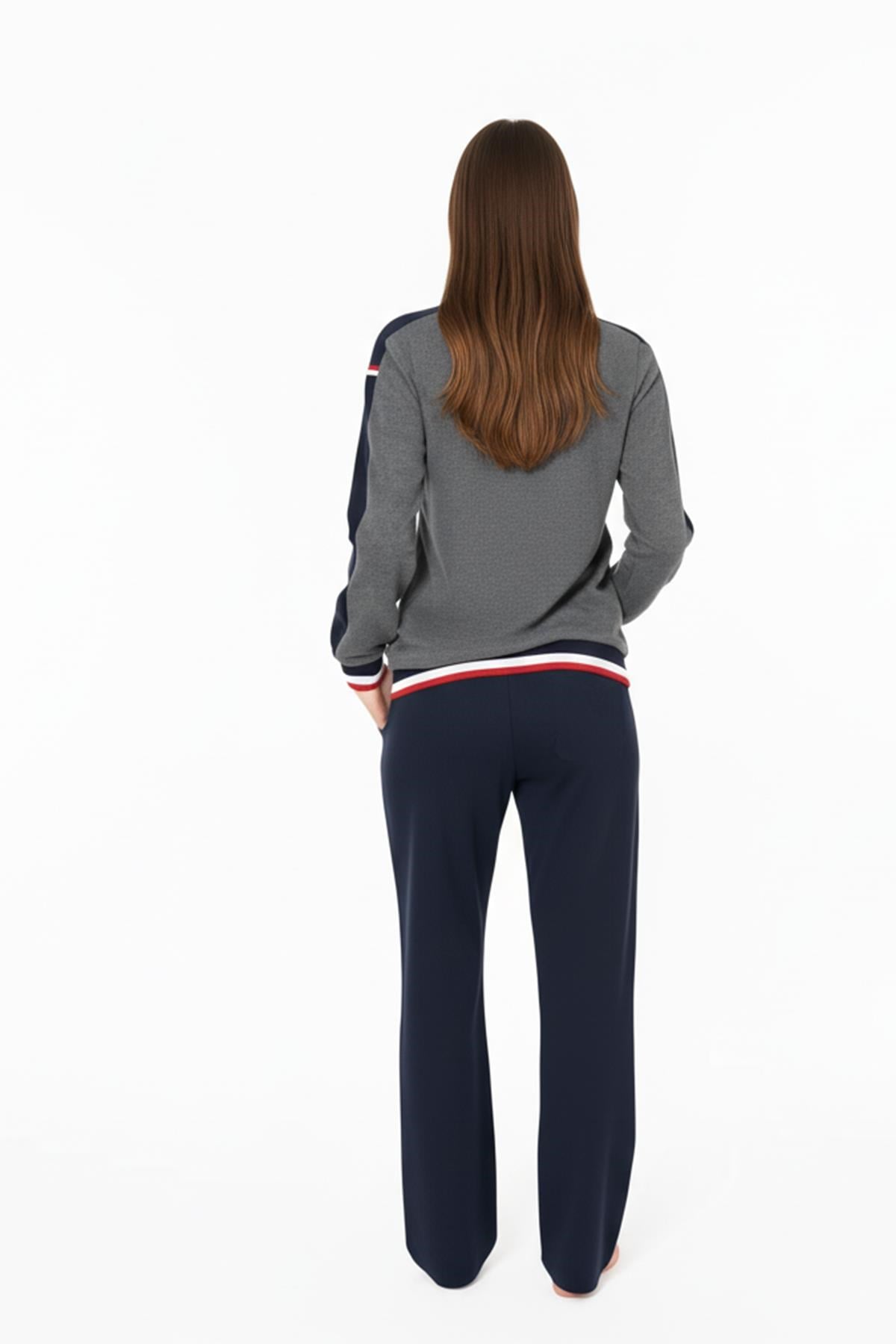 328969Kadın Antrasit Bisiklet Yaka Düz Paça Şerit Detaylı Pijama Takımı C6T1N102Eşofman TakımPoloKadın Antrasit Bisiklet Yaka Düz Paça Şerit Detaylı Pijama Takımı C6T1N102