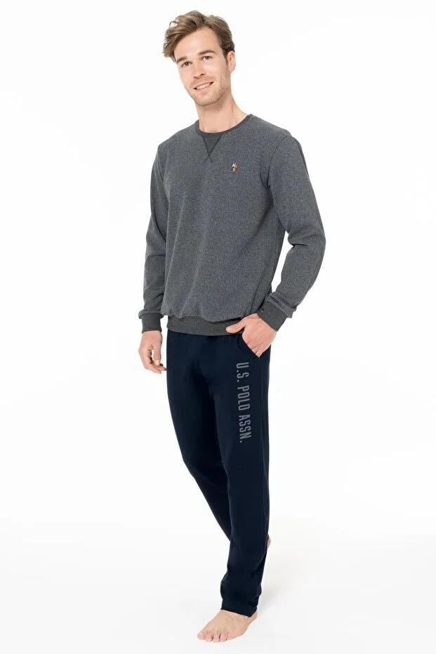 329174Erkek Antrasit Renk Uzun Kollu Bisiklet Yaka Düz Paça Pijama Takımı C3T3N981Pijama TakımıPoloErkek Antrasit Renk Uzun Kollu Bisiklet Yaka Düz Paça Pijama Takımı C3T3N981