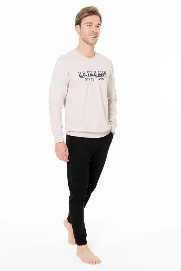 329172Erkek Bej Renk Uzun Kollu Bisiklet Yaka Lastikli Paça Pijama Takımı C8T2N981Pijama TakımıPoloErkek Bej Renk Uzun Kollu Bisiklet Yaka Lastikli Paça Pijama Takımı C8T2N981