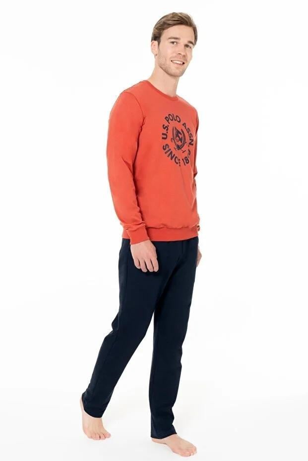 329176Erkek Kiremit Renk Uzun Kollu Bisiklet Yaka Düz Paça Pijama Takımı C0T4N981Pijama TakımıPoloErkek Kiremit Renk Uzun Kollu Bisiklet Yaka Düz Paça Pijama Takımı C0T4N981
