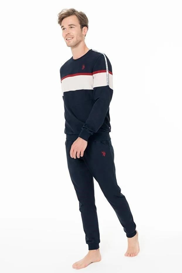 329184Erkek Lacivert Renk Uzun Kollu Bisiklet Yaka Renk Bloklu Lastikli Paça Pijama Takımı C6T3N981Pijama TakımıPoloErkek Lacivert Renk Uzun Kollu Bisiklet Yaka Renk Bloklu Lastikli Paça Pijama Takımı C6T3N981