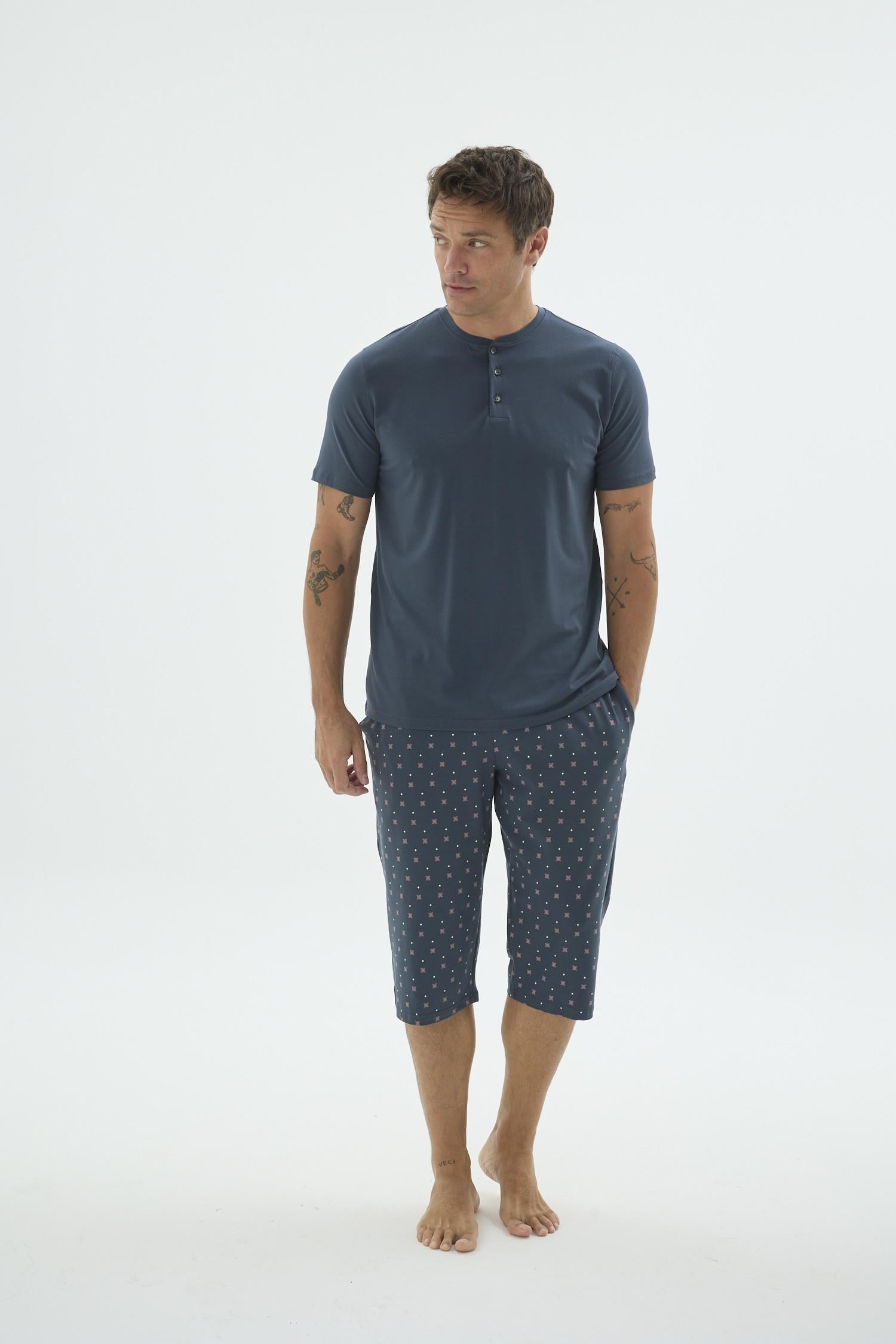 332709Erkek Büyük Beden Kısa Kollu Kapri Pijama Takımı C4T0N79Büyük BedenSevimErkek Büyük Beden Kısa Kollu Kapri Pijama Takımı C4T0N79