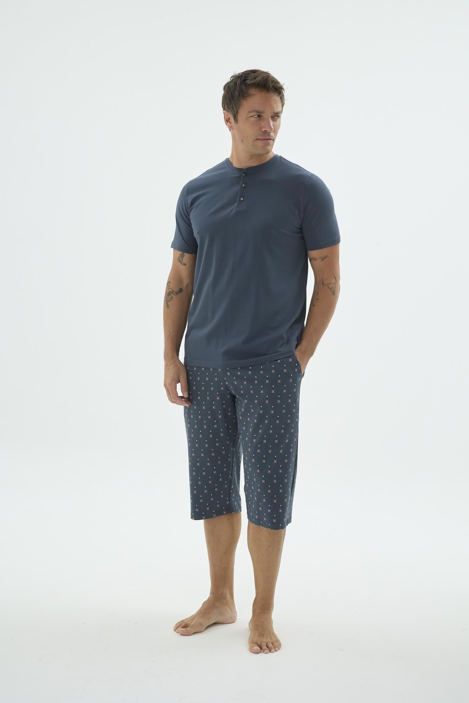 332709Erkek Büyük Beden Kısa Kollu Kapri Pijama Takımı C4T0N79Büyük BedenSevimErkek Büyük Beden Kısa Kollu Kapri Pijama Takımı C4T0N79