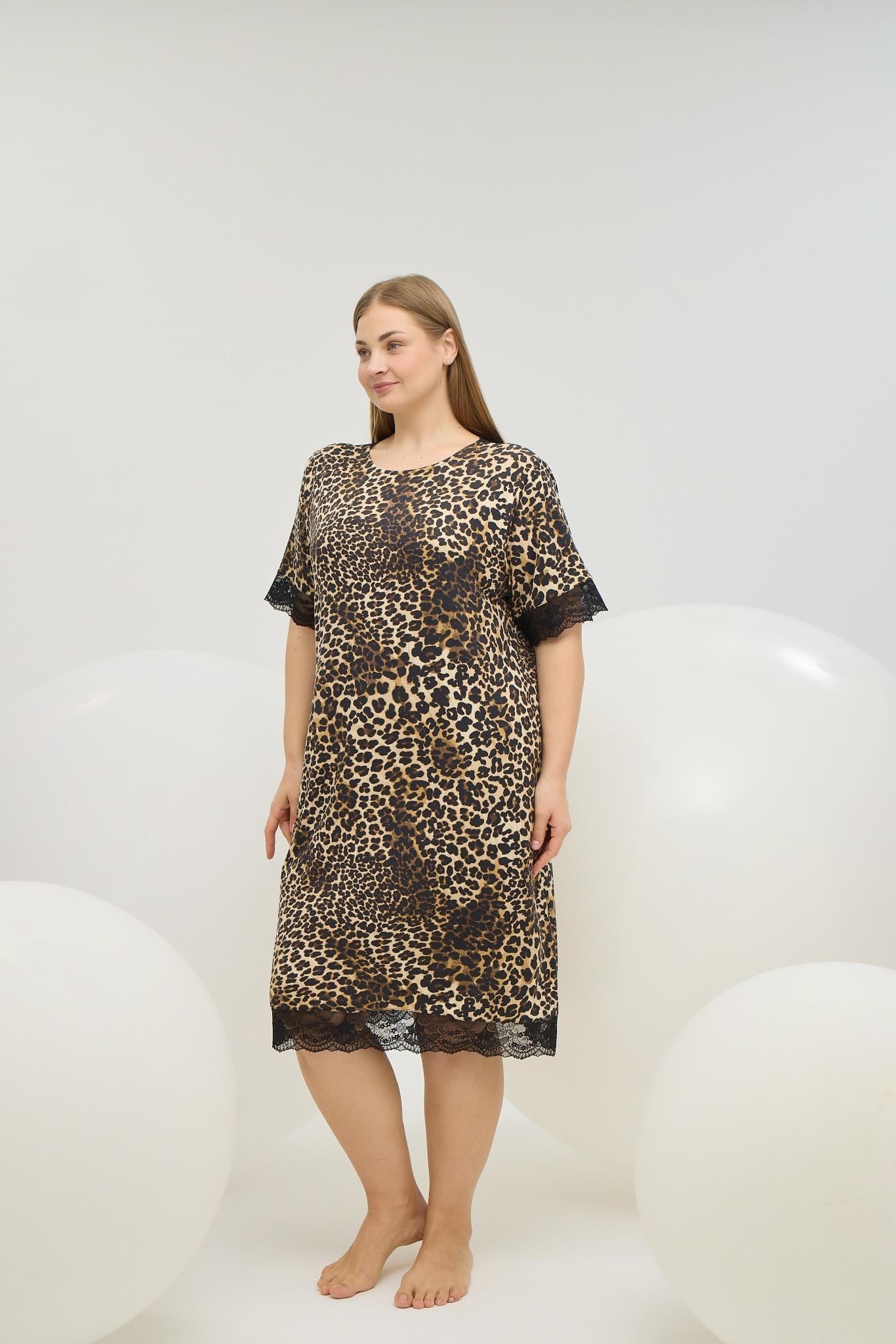 329132Kadın Büyük Beden Kısa Kollu Dantel Detaylı Leopar Desenli Gecelik C0T5N861GecelikSevimKadın Büyük Beden Kısa Kollu Dantel Detaylı Leopar Desenli Gecelik C0T5N861
