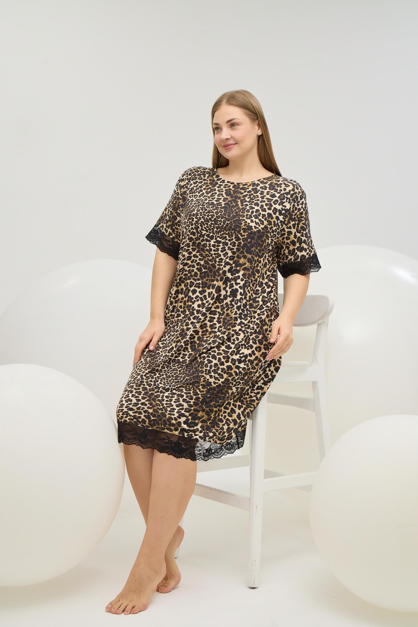 329132Kadın Büyük Beden Kısa Kollu Dantel Detaylı Leopar Desenli Gecelik C0T5N861GecelikSevimKadın Büyük Beden Kısa Kollu Dantel Detaylı Leopar Desenli Gecelik C0T5N861