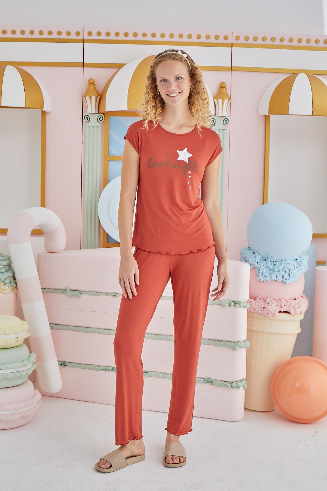 318656Kadın Kısa Kol Kiremit Pijama Takım C8T4N851cotonhause.com.tr Online Alışveriş - Sezon İndirimlerini KeşfetKadın Kısa Kol Kiremit Pijama Takım C8T4N851Kısa Kol / Askılı PijamaSevimKadın Kısa Kol Kiremit Pijama Takım C8T4N851