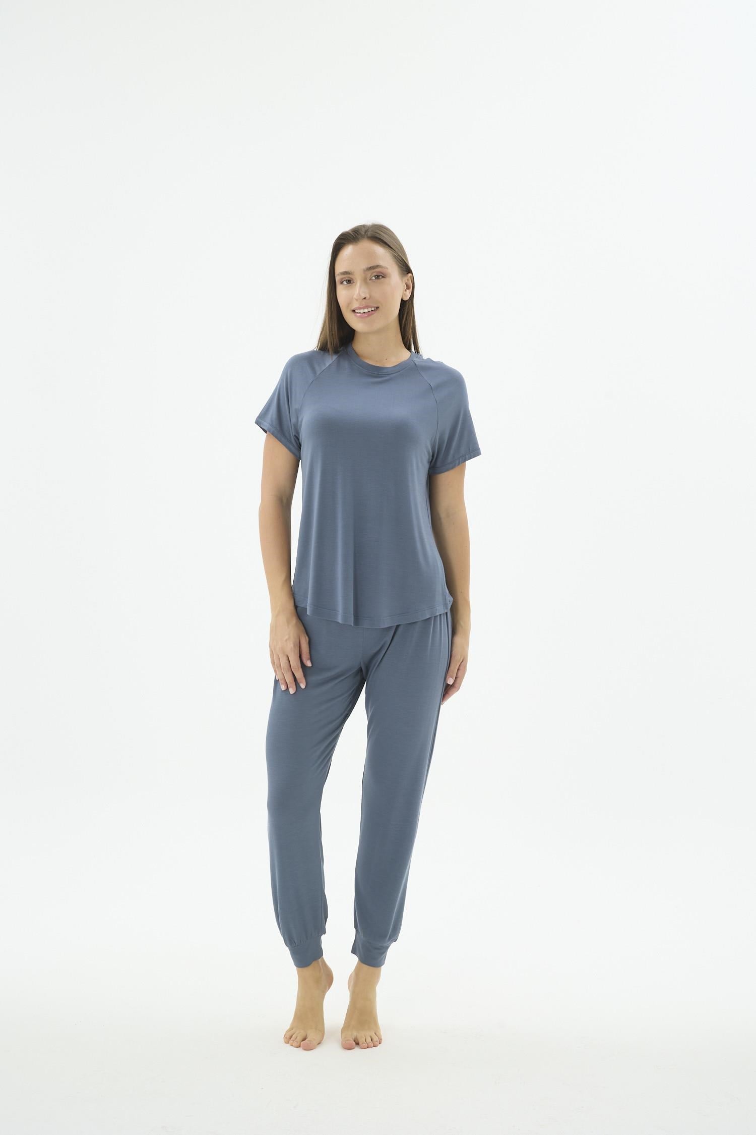 332666Kadın Kısa Kollu Petrol Jogger Pijama Takımı C3T1N571Kısa Kol / Askılı PijamaSevimKadın Kısa Kollu Petrol Jogger Pijama Takımı C3T1N571