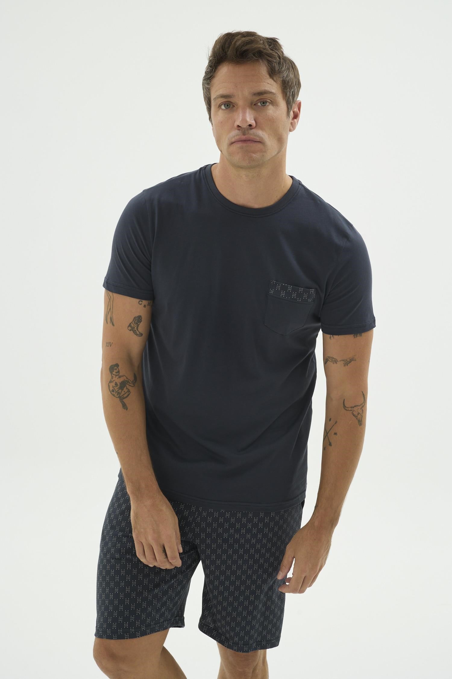 332702Erkek Kısa Kol Şortlu Antrasit Pijama Takımı Rahat Kesim Ev Giyim Takımı C5T7N69Pijama TakımıSevimErkek Kısa Kol Şortlu Antrasit Pijama Takımı Rahat Kesim Ev Giyim Takımı C5T7N69
