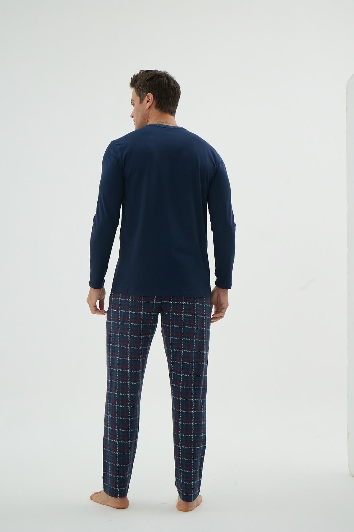 328682Erkek Uzun Kol Desenli Ekose Alt Lacivert Pijama Takımı C1T3N69Pijama TakımıSevimErkek Uzun Kol Desenli Ekose Alt Lacivert Pijama Takımı C1T3N69