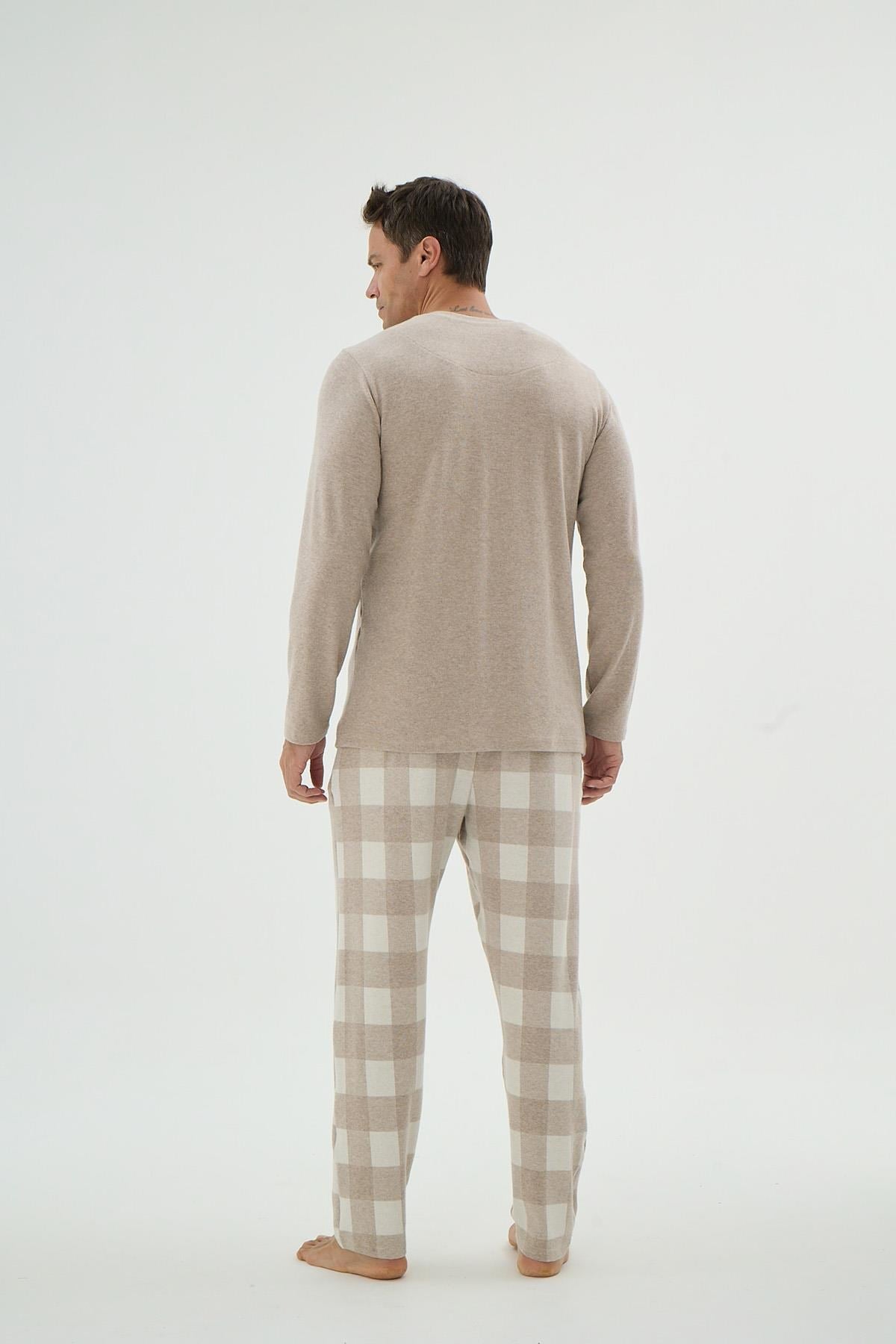 328681Erkek Uzun Kol Düğmeli Yaka Kareli Alt Vizon Pijama Takımı C8T2N69Pijama TakımıSevimErkek Uzun Kol Düğmeli Yaka Kareli Alt Vizon Pijama Takımı C8T2N69
