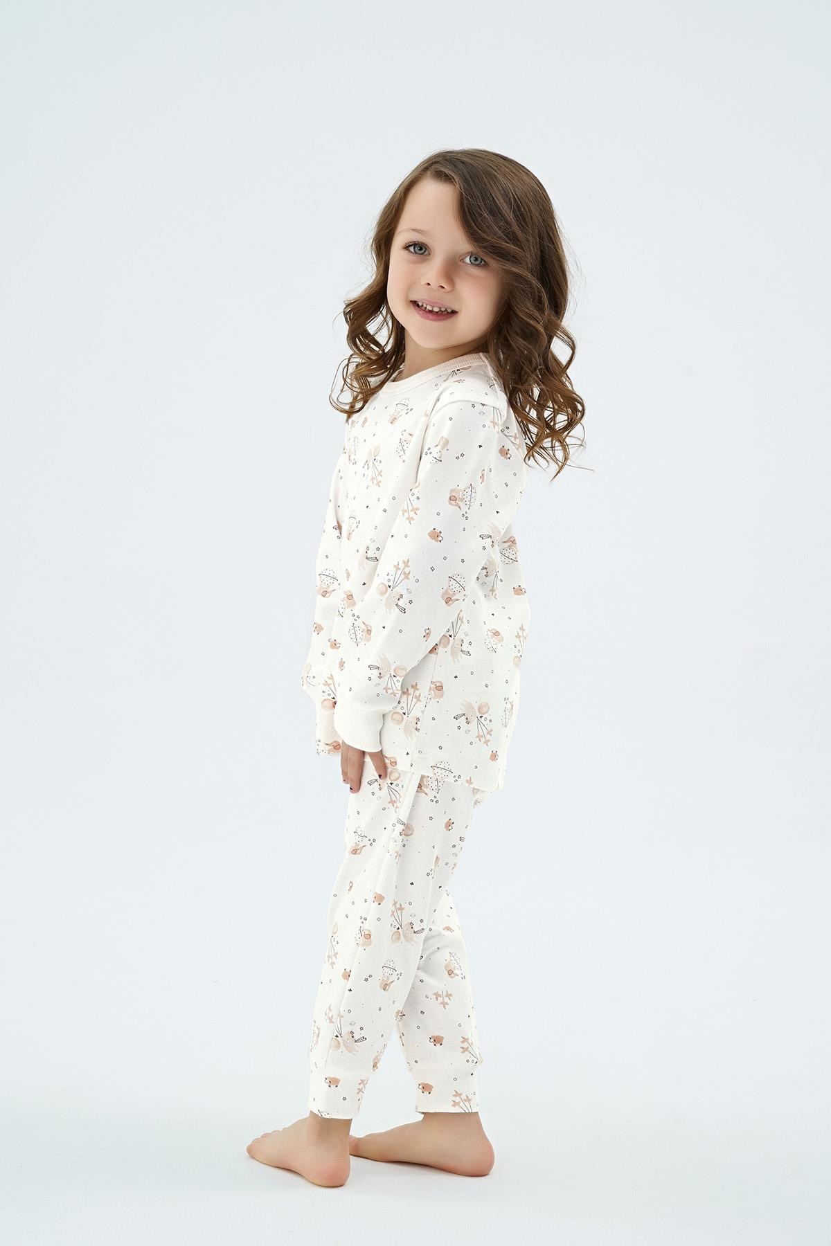 328670Kız Çocuk Uzun Kollu Baskılı Ekru Pijama Takımı C4T2N98PijamaSevimKız Çocuk Uzun Kollu Baskılı Ekru Pijama Takımı C4T2N98