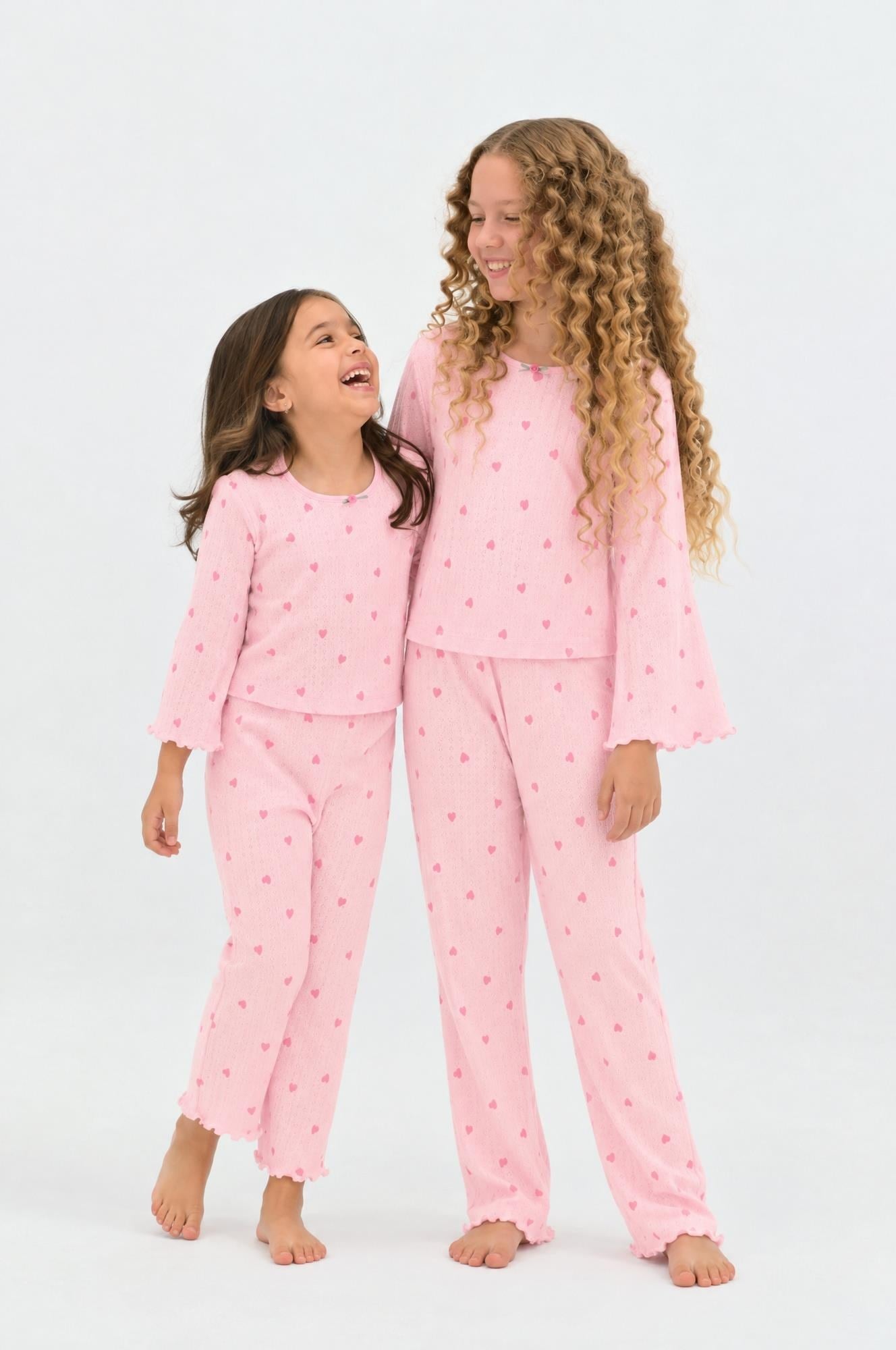 334297Kız Çocuk Uzun Kollu Kalpli Pembe Pijama Takımı C5T0N007PijamaSevimKız Çocuk Uzun Kollu Kalpli Pembe Pijama Takımı C5T0N007