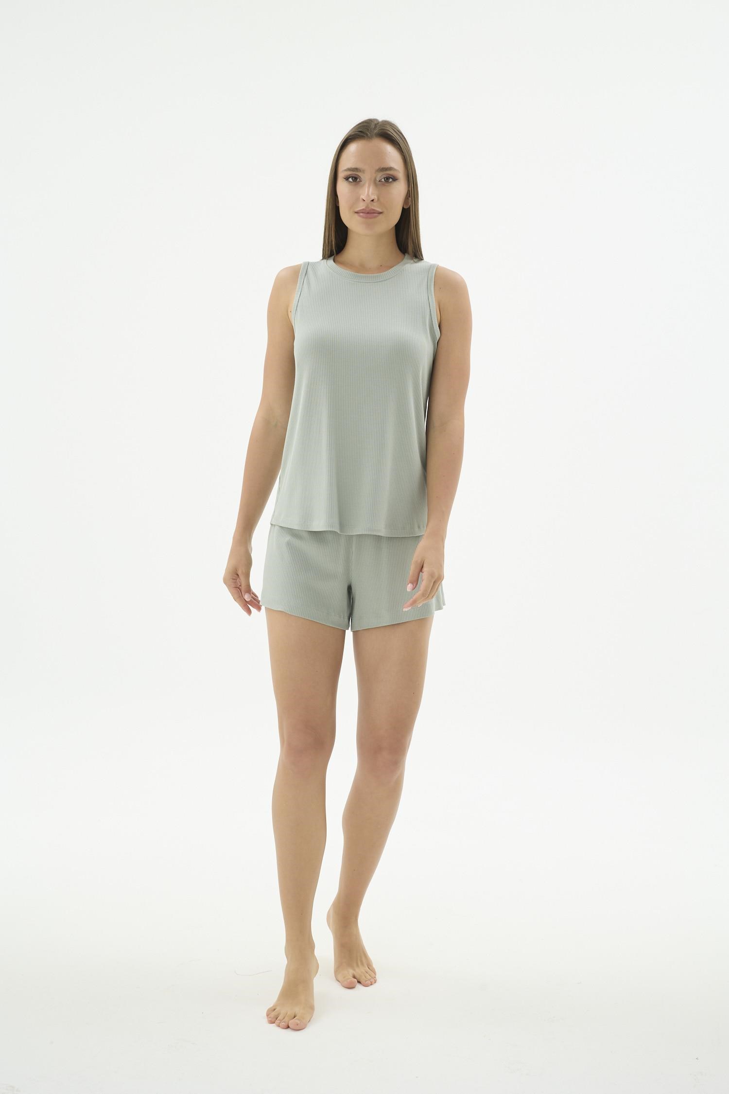 332663Kadın Kaşkorse Kalın Askılı Şortlu Yeşil Pijama Takımı C4T0N571Şortlu TakımSevimKadın Kaşkorse Kalın Askılı Şortlu Yeşil Pijama Takımı C4T0N571