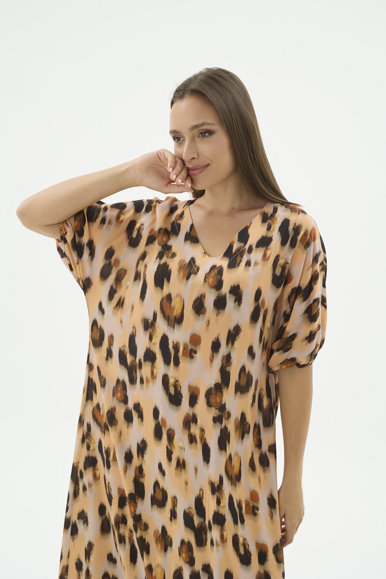 332647Kadın Leopar Desenli Uzun Elbise Salaş Rahat Kesim Günlük Yazlık Elbise C8T7N371Uzun GecelikSevimKadın Leopar Desenli Uzun Elbise Salaş Rahat Kesim Günlük Yazlık Elbise C8T7N371