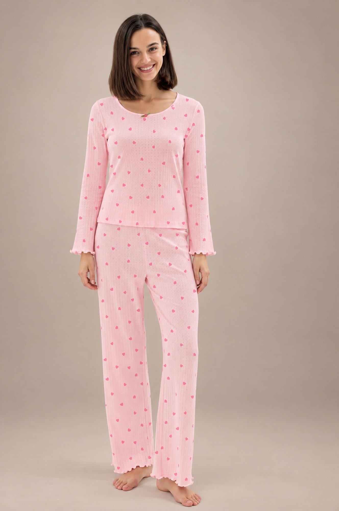 334296Kadın Uzun Kol Kalpli Pembe %100 Pamuk Pijama Takımı C8T3N771Kadın Uzun Kol Kalpli Pembe %100 Pamuk Pijama TakımıUzun Kol PijamaSevimKadın Uzun Kol Kalpli Pembe %100 Pamuk Pijama Takımı C8T3N771